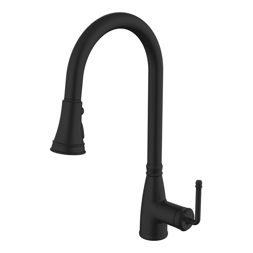 Daweier Single-Lever Pull Out Kitchen Faucet with Dual Function Spray Head EK7267320MB