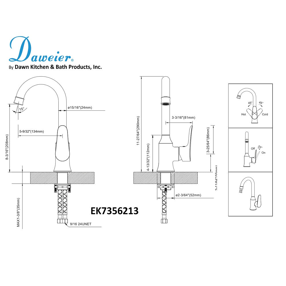 Daweier Single-Lever Bar Faucet EK7356213BN