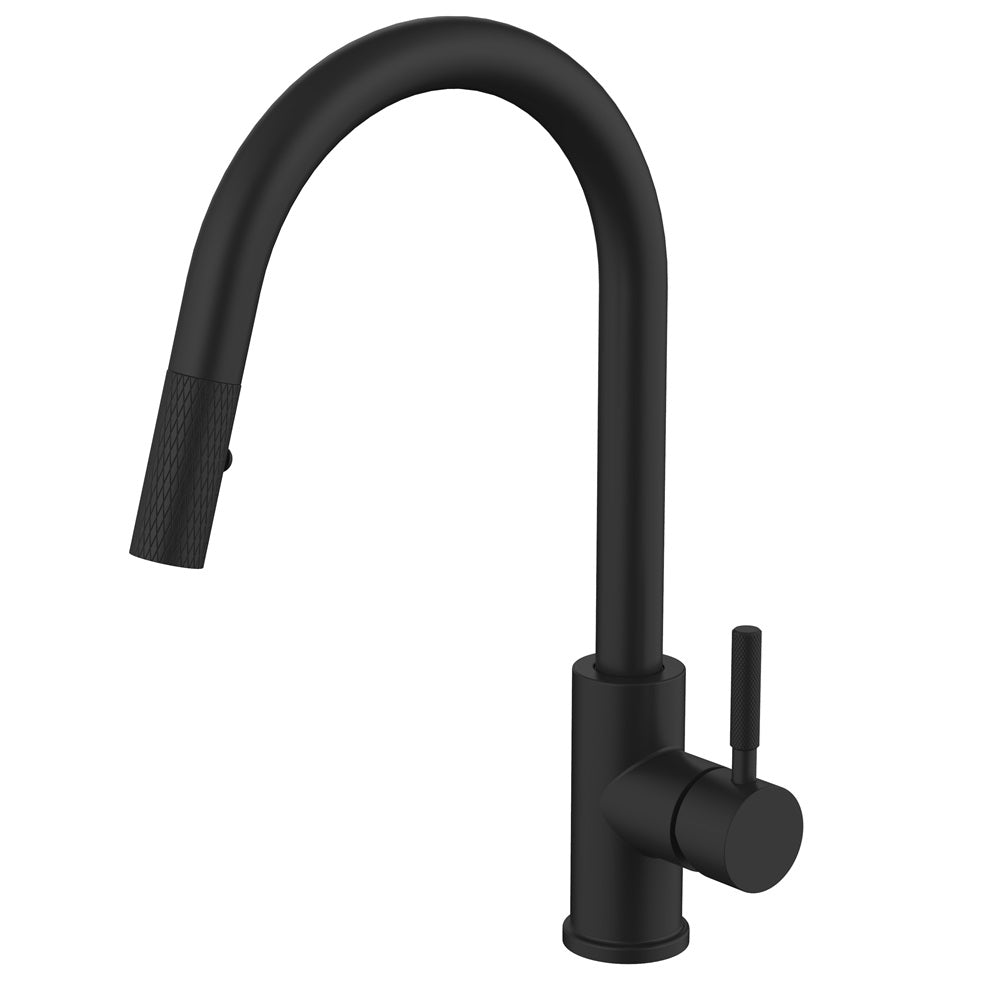 Daweier Single-Lever Pull Out Kitchen Faucet with Dual Function Spray Head EK7857298MB