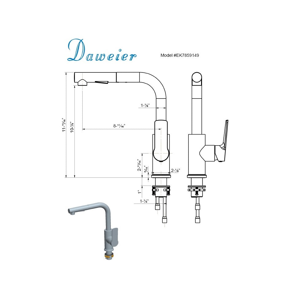Daweier Single-Lever Pull Out Kitchen Faucet EK7859149GB