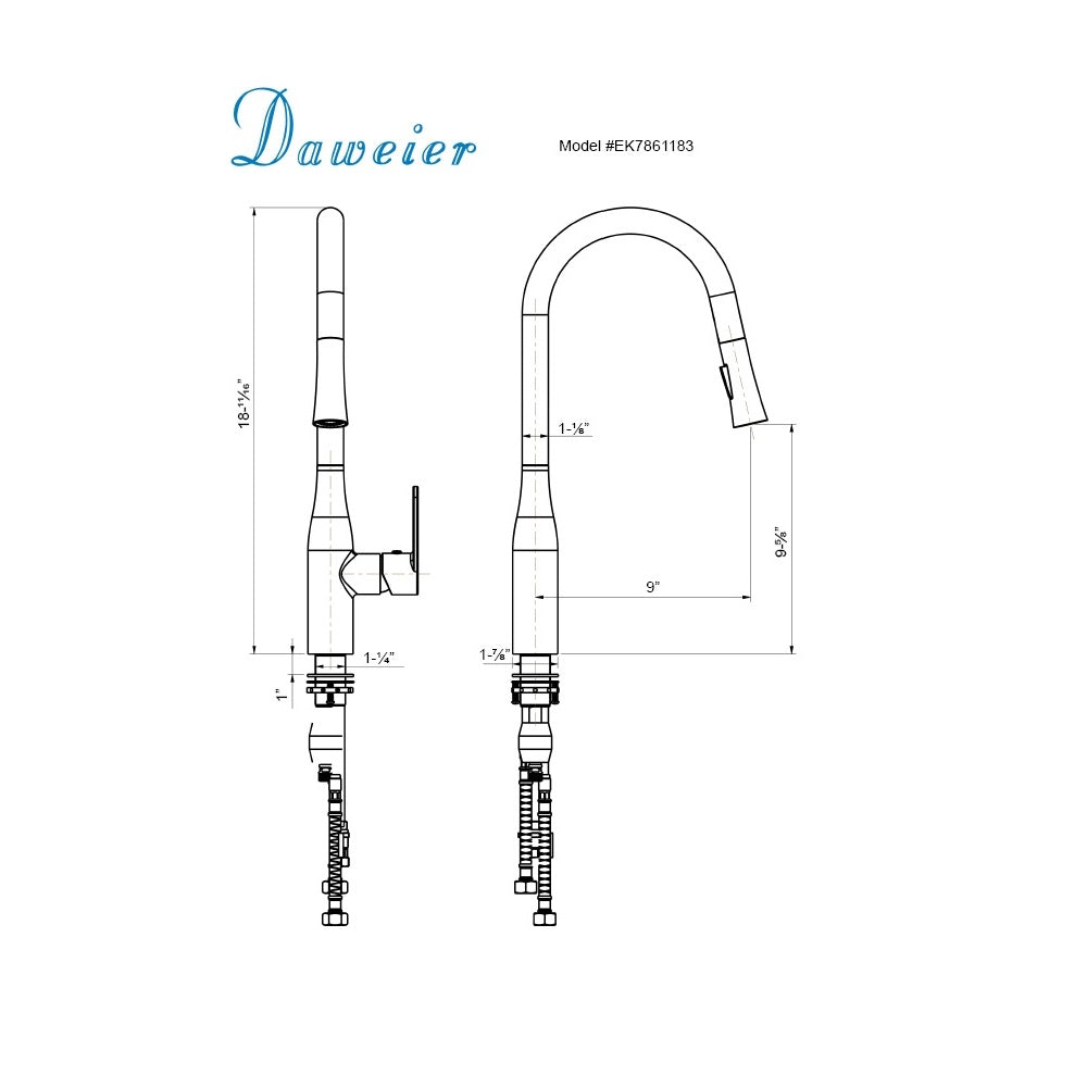 Daweier Single-Lever Pull Out Kitchen Faucet EK7861183C