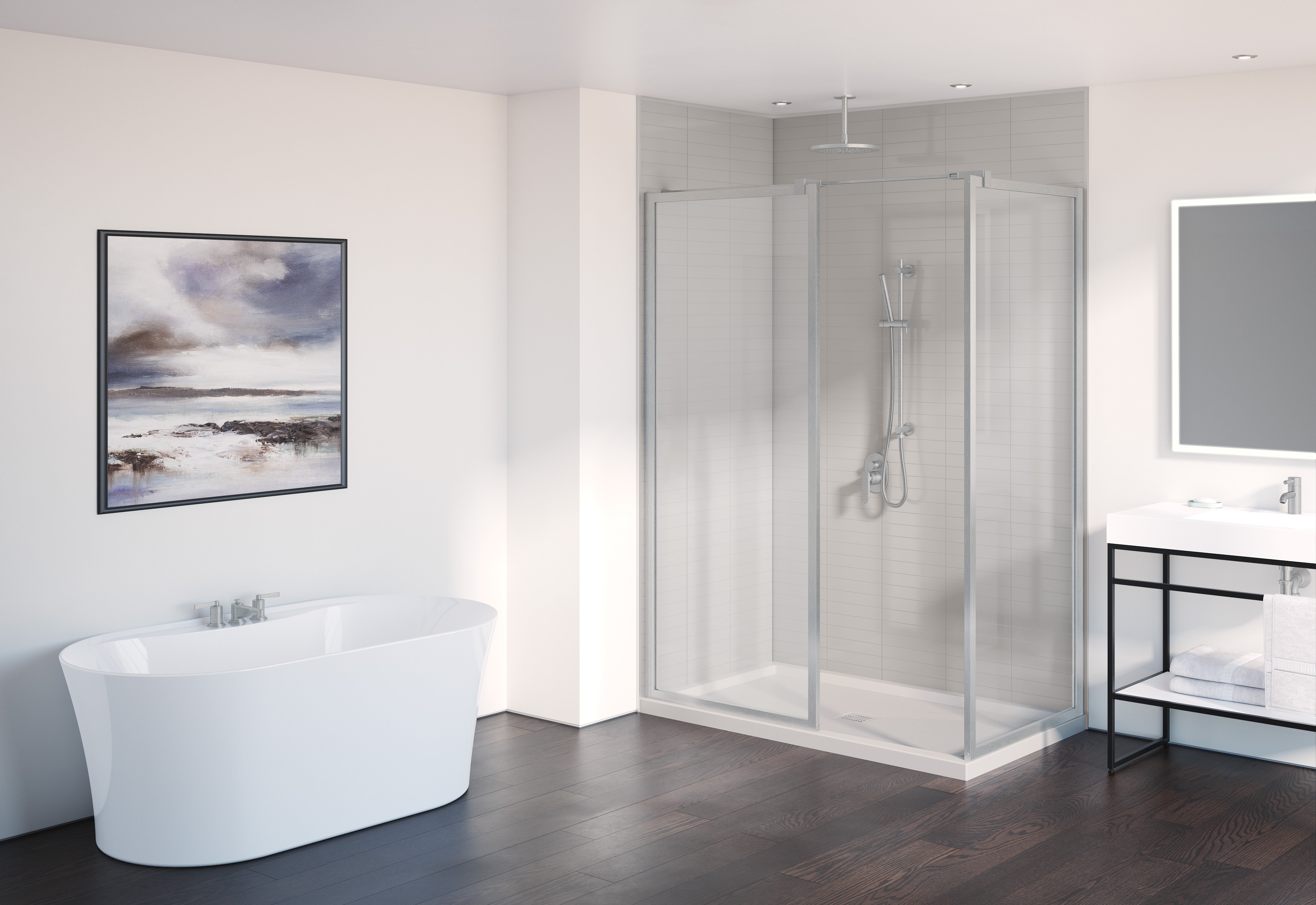 Elera Fixed shower panels, 2 sided Shower Door