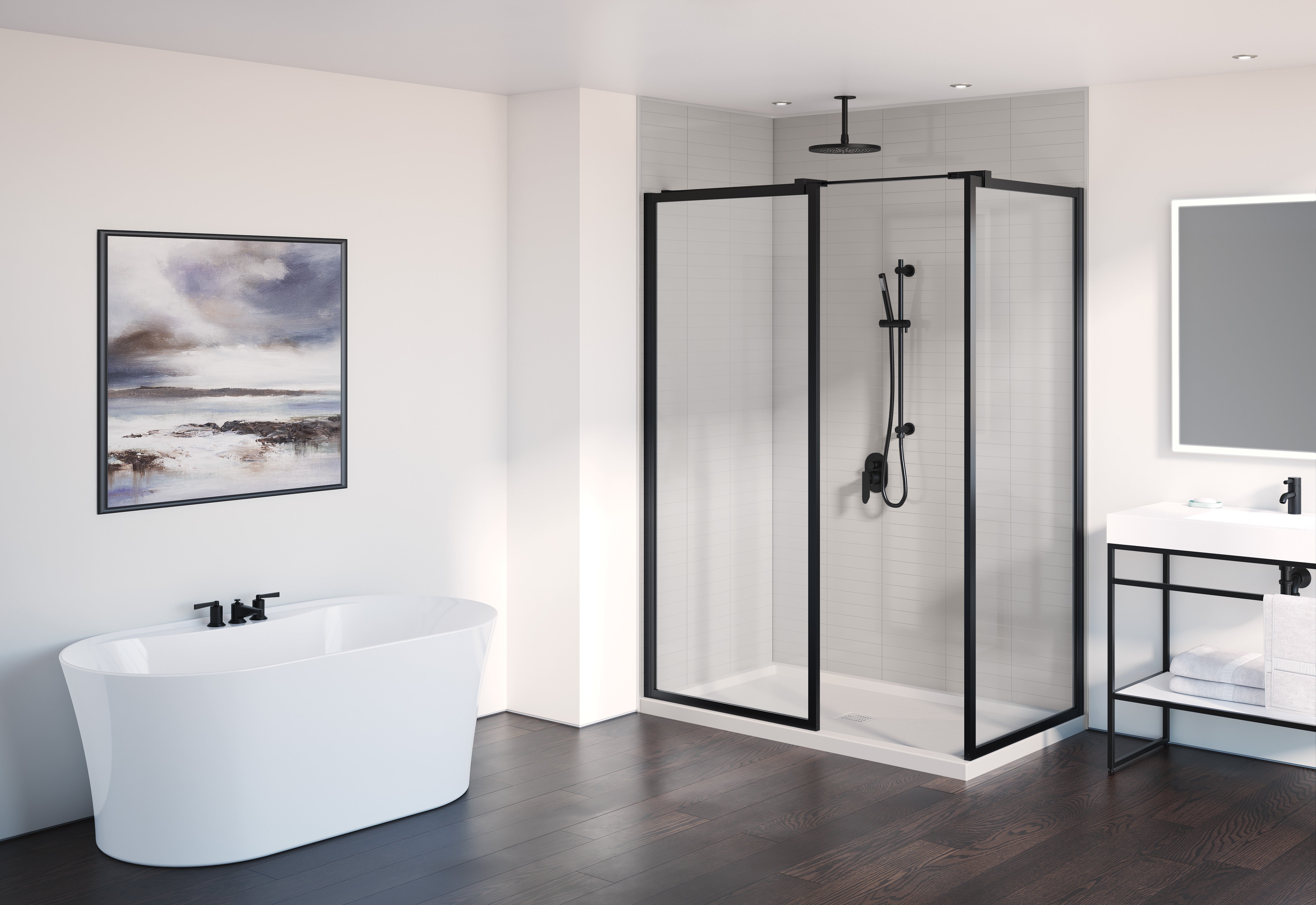 Elera Fixed shower panels, 2 sided Shower Door