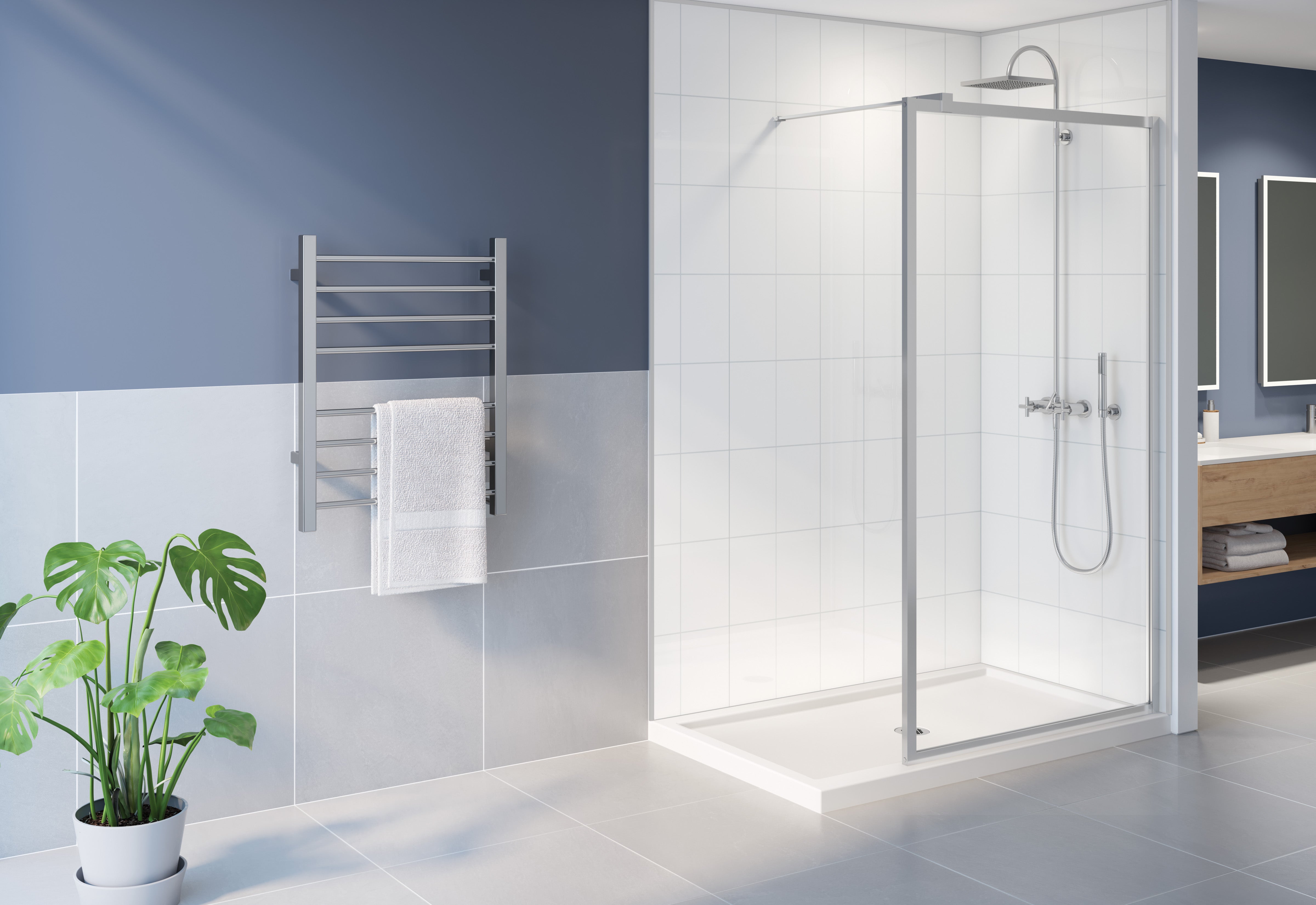 Elera Fixed shower panel Corner Shower Door