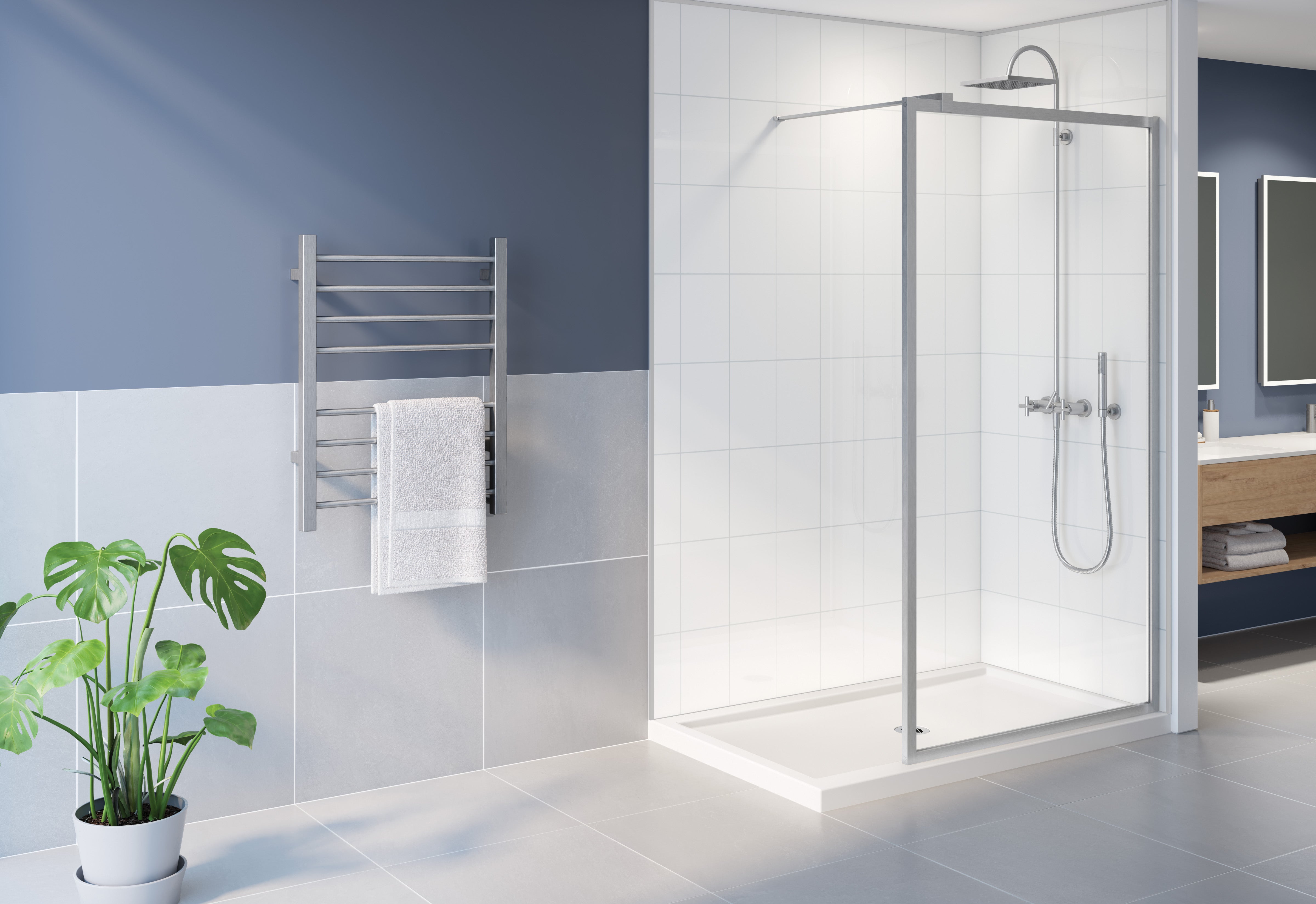 Elera Fixed shower panel Corner Shower Door