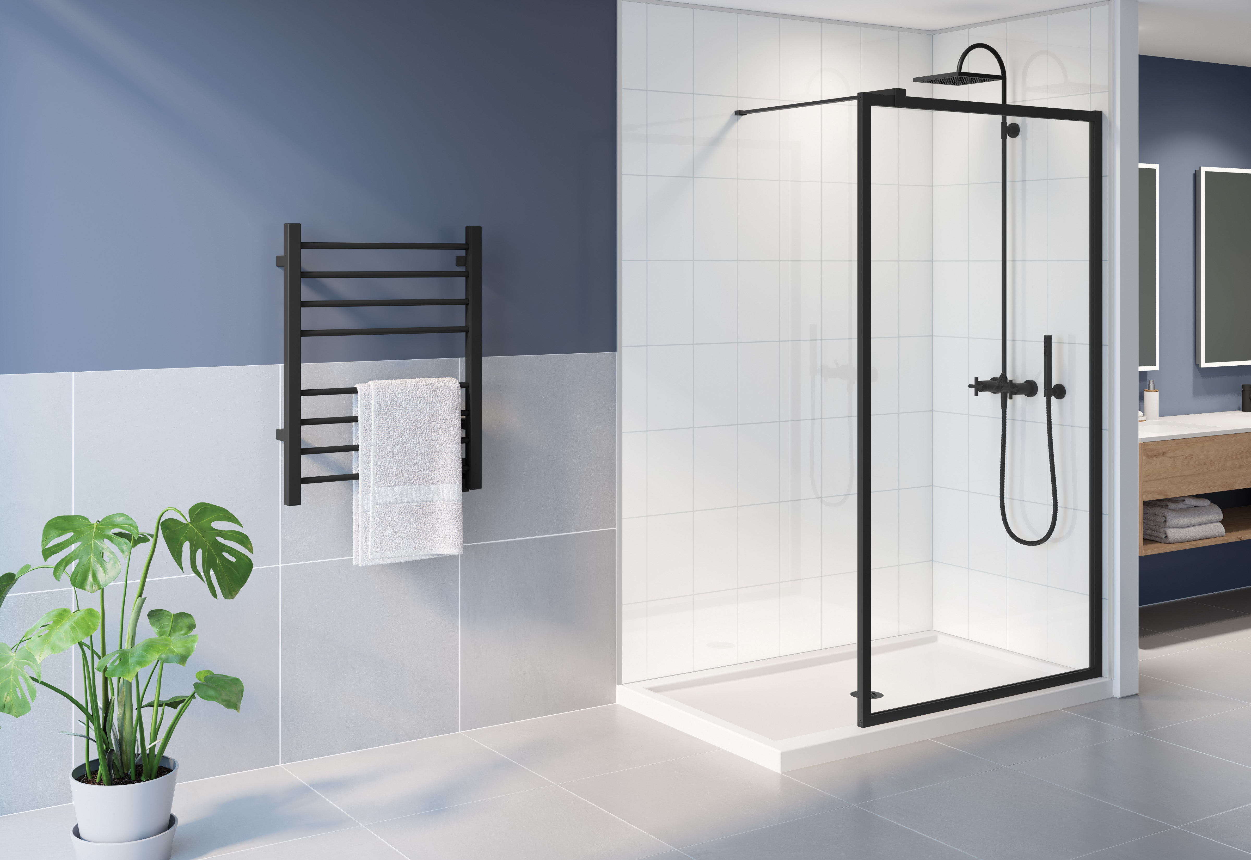 Elera Fixed shower panel Corner Shower Door