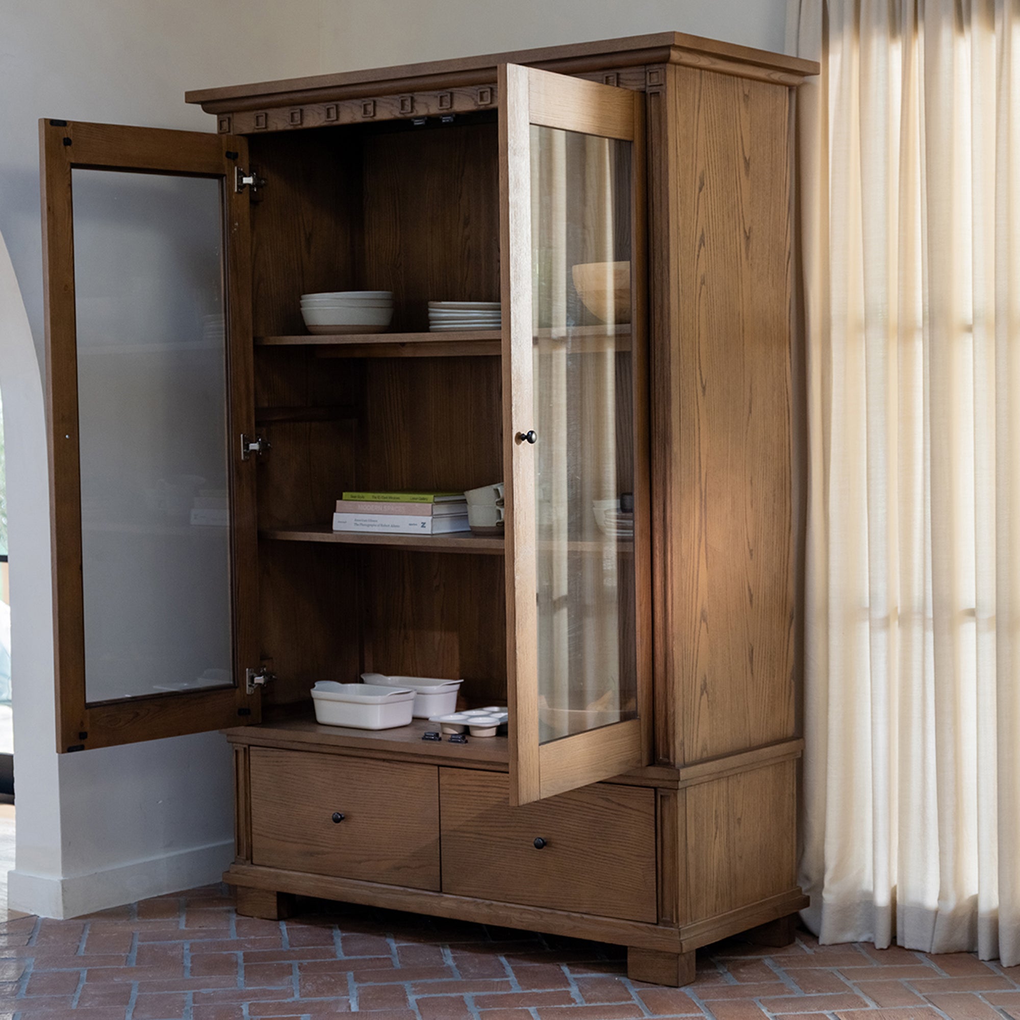 Moes Lillian Tall Cabinet Brown EM-1018-03-0