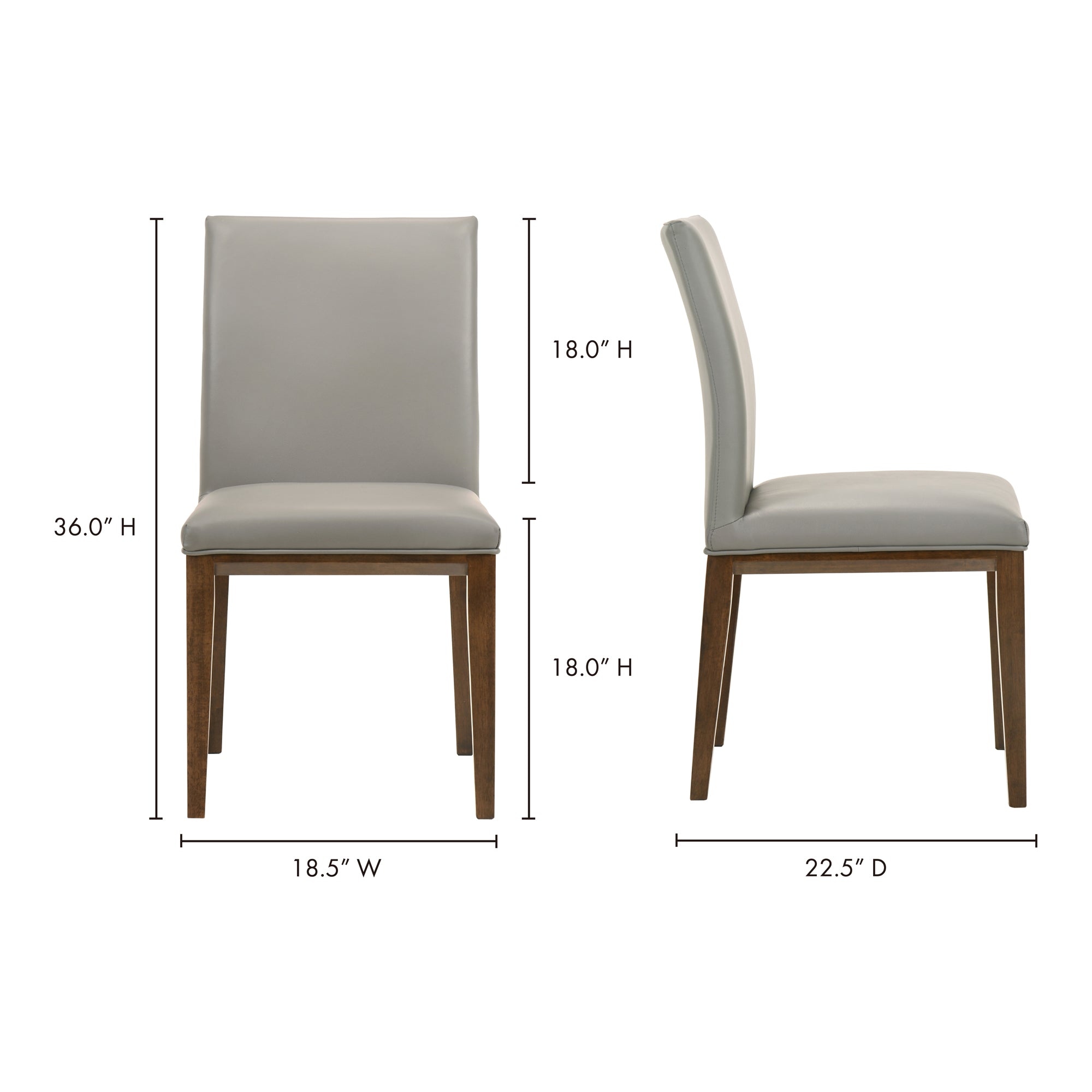 Moes Frankie Dining Chair Grey - Set Of Two EQ-1011-15