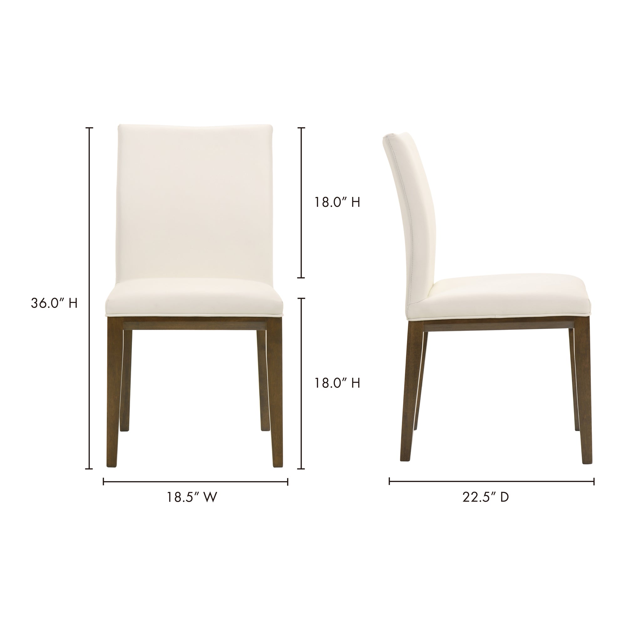 Moes Frankie Dining Chair White - Set Of Two EQ-1011-18