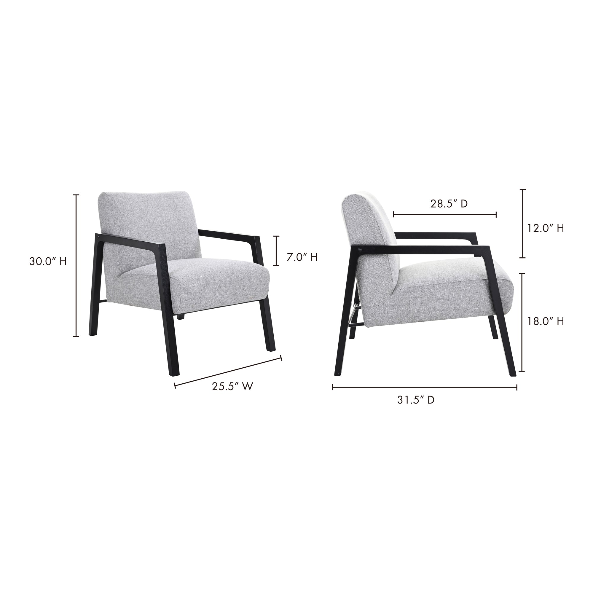 Moes Fox Chair Grey EQ-1012-15