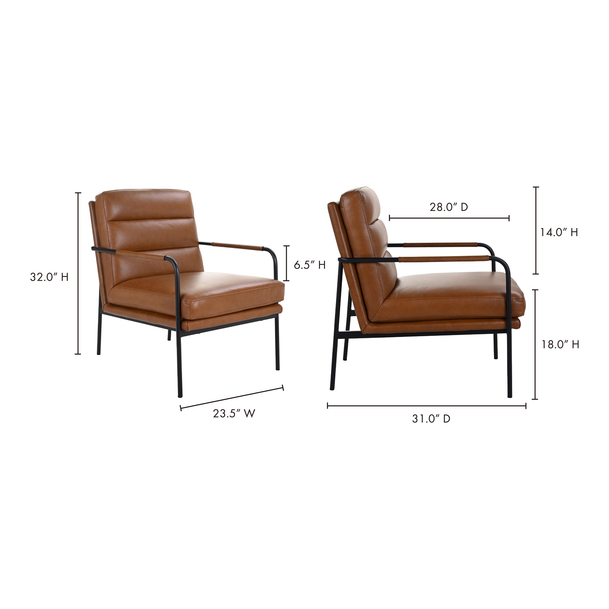 Moes Verlaine Armchair Chestnut Brown EQ-1013-03