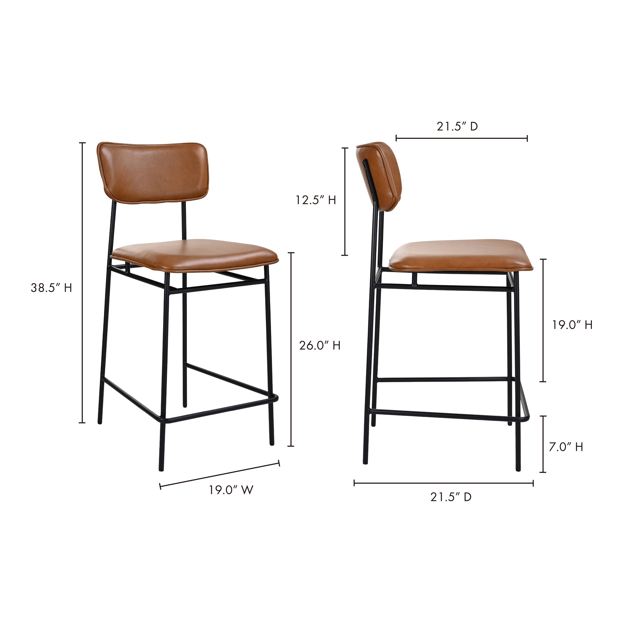 Moes Sailor Counter Stool Brown EQ-1015-03
