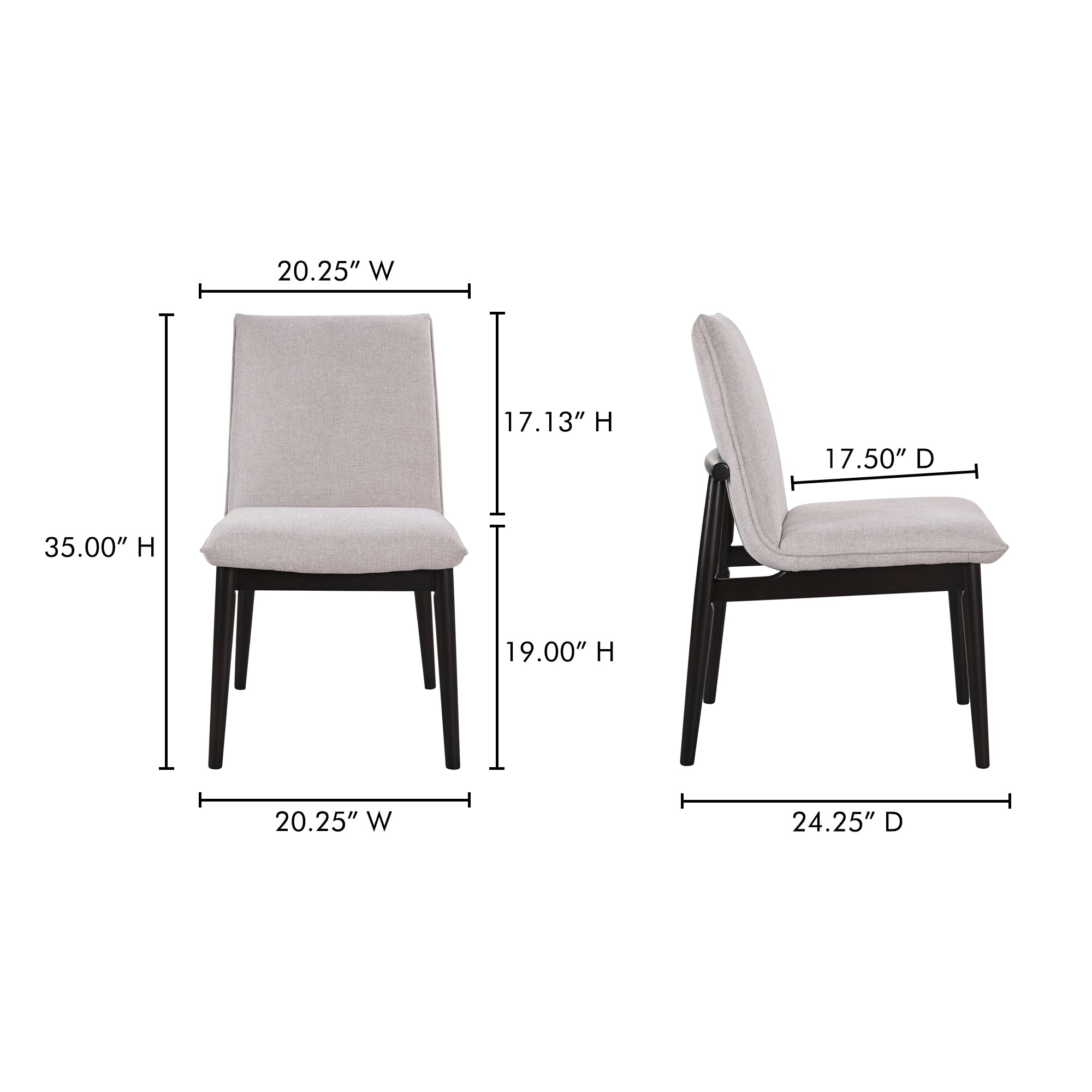 Moes Charlie Dining Chair Beige– Set Of Two EQ-1023-34