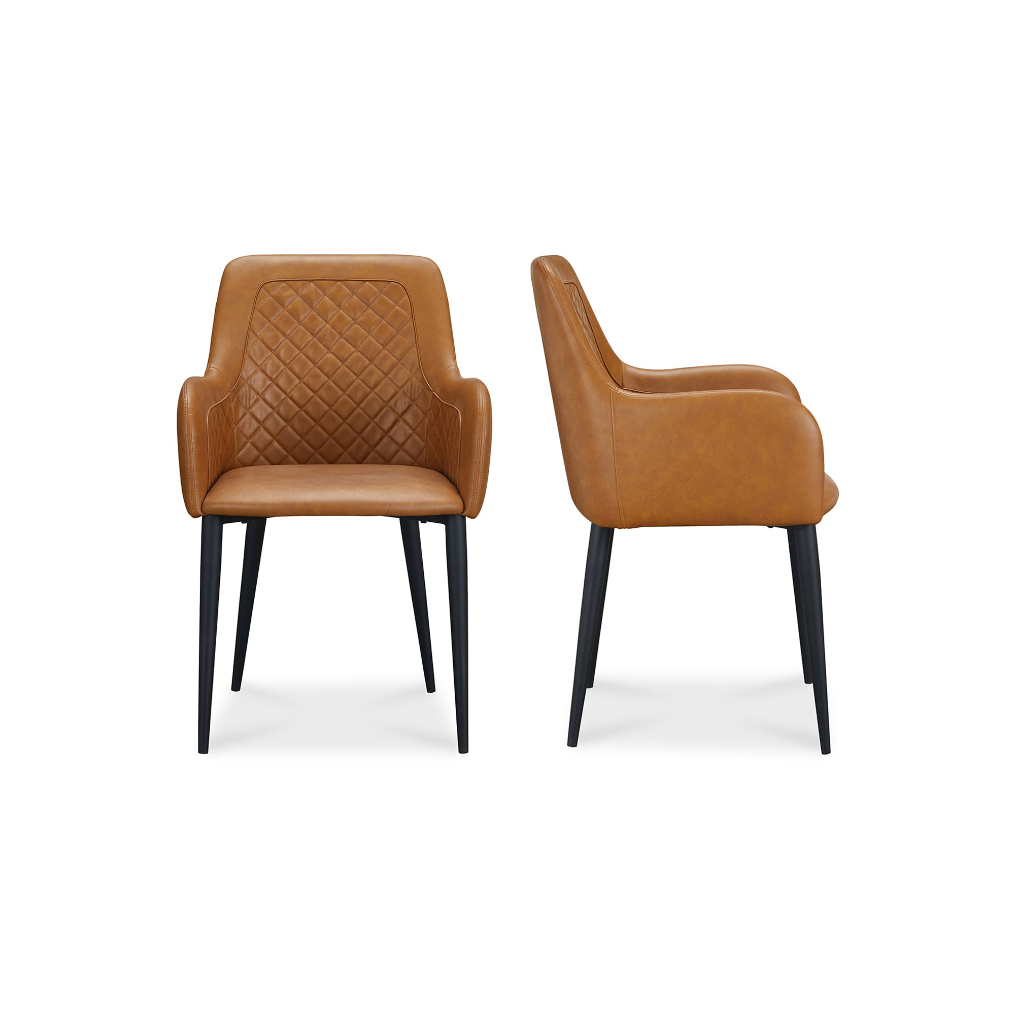Moes Cantata Dining Chair Tawny Vegan Leather - Set Of Two ER-2040-40