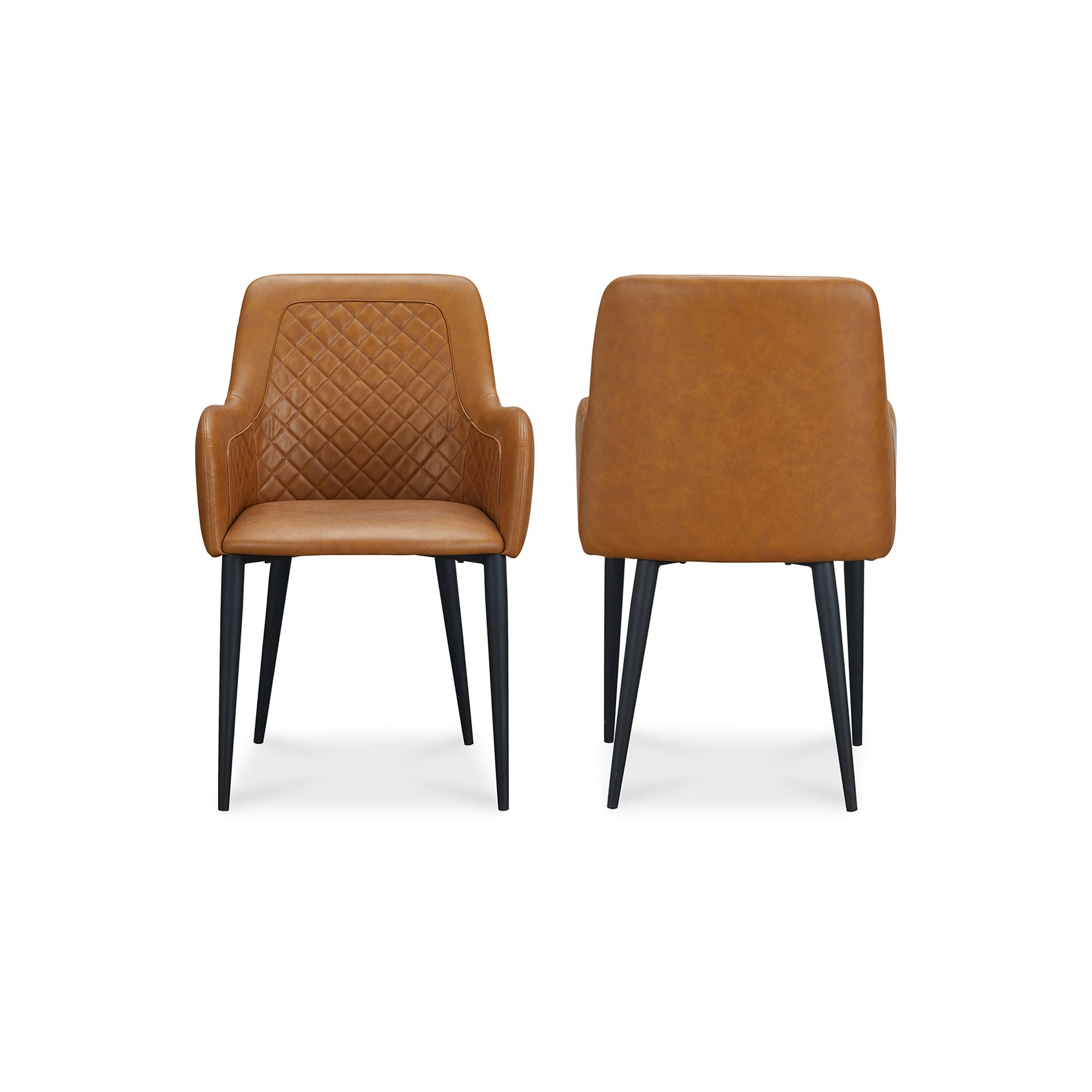 Moes Cantata Dining Chair Tawny Vegan Leather - Set Of Two ER-2040-40
