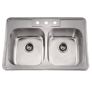 Daweier Top Mount Equal Double Bowl Sink EST332208