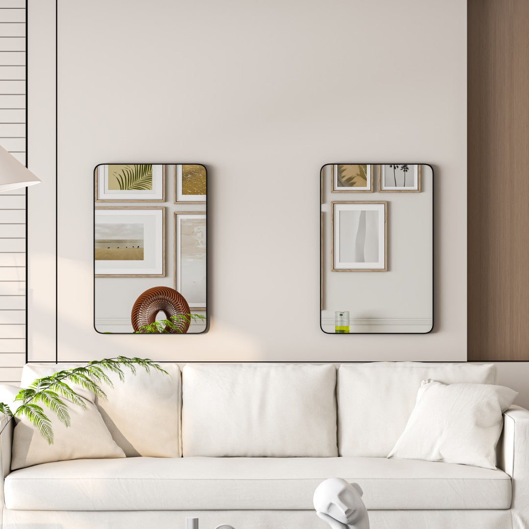 Eviva Harmony Black Metal Framed Mirror