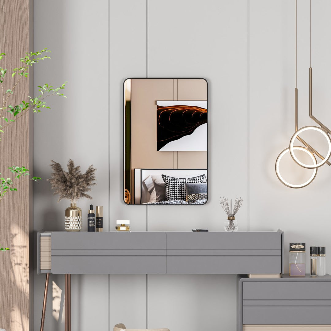 Eviva Harmony Black Metal Framed Mirror