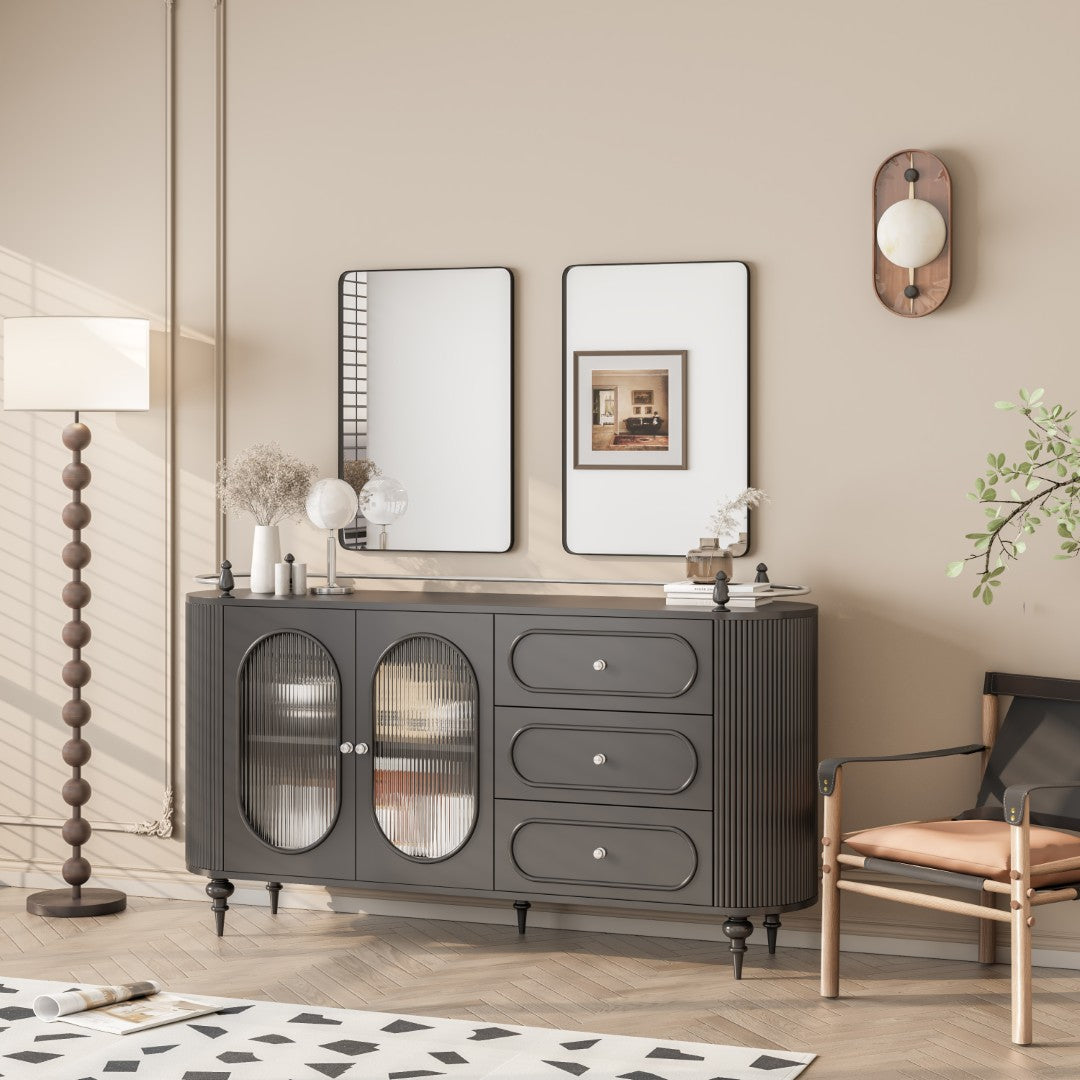 Eviva Harmony Black Metal Framed Mirror
