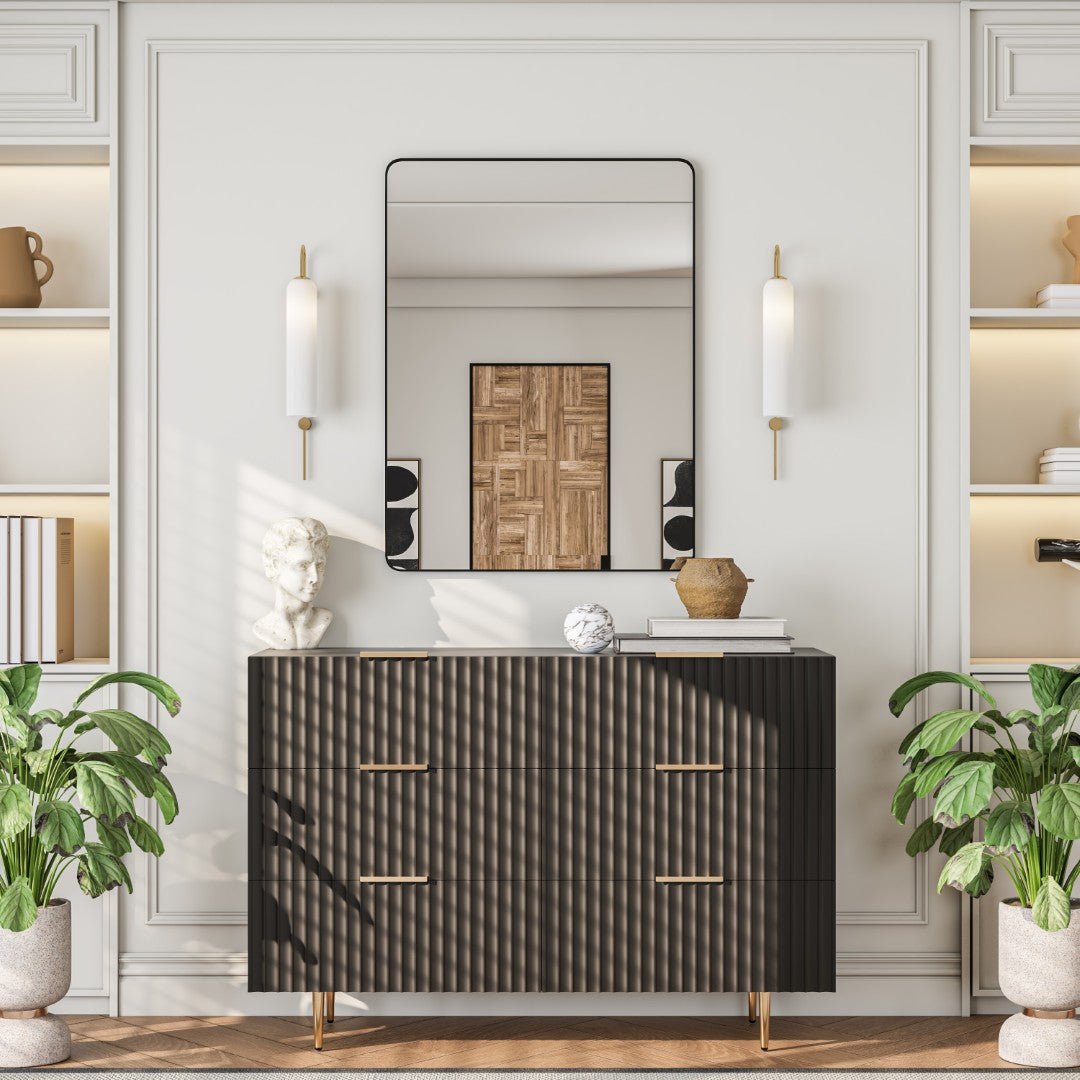 Eviva Harmony Black Metal Framed Mirror