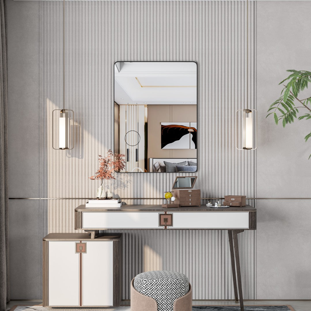 Eviva Harmony Black Metal Framed Mirror