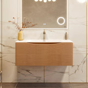 Eviva Leah Wall Mount Bath Vanity with Solid Surface Top and Integrated Sink (32"-39")