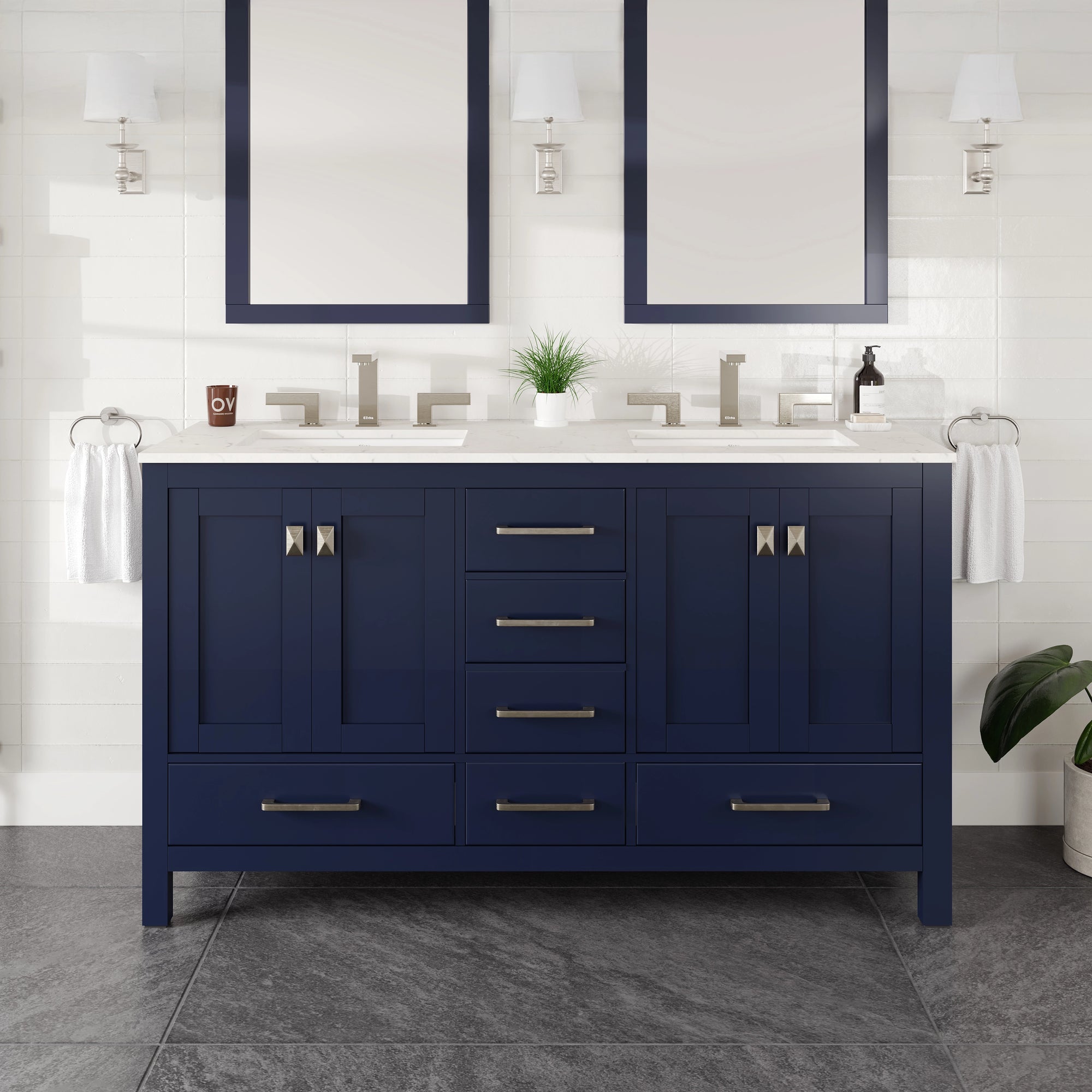 Eviva Aberdeen Bath Vanity with Counter Top and Undermount Porcelain Sink (24"-96")