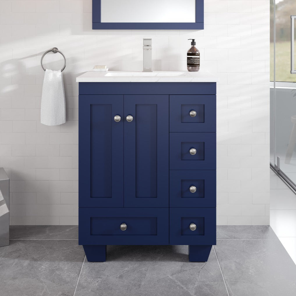 Eviva Acclaim Bath Vanity with Counter Top and Undermount Porcelain Sink (24"-30")