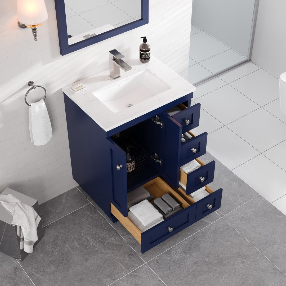 Eviva Acclaim Bath Vanity with Counter Top and Undermount Porcelain Sink (24"-30")