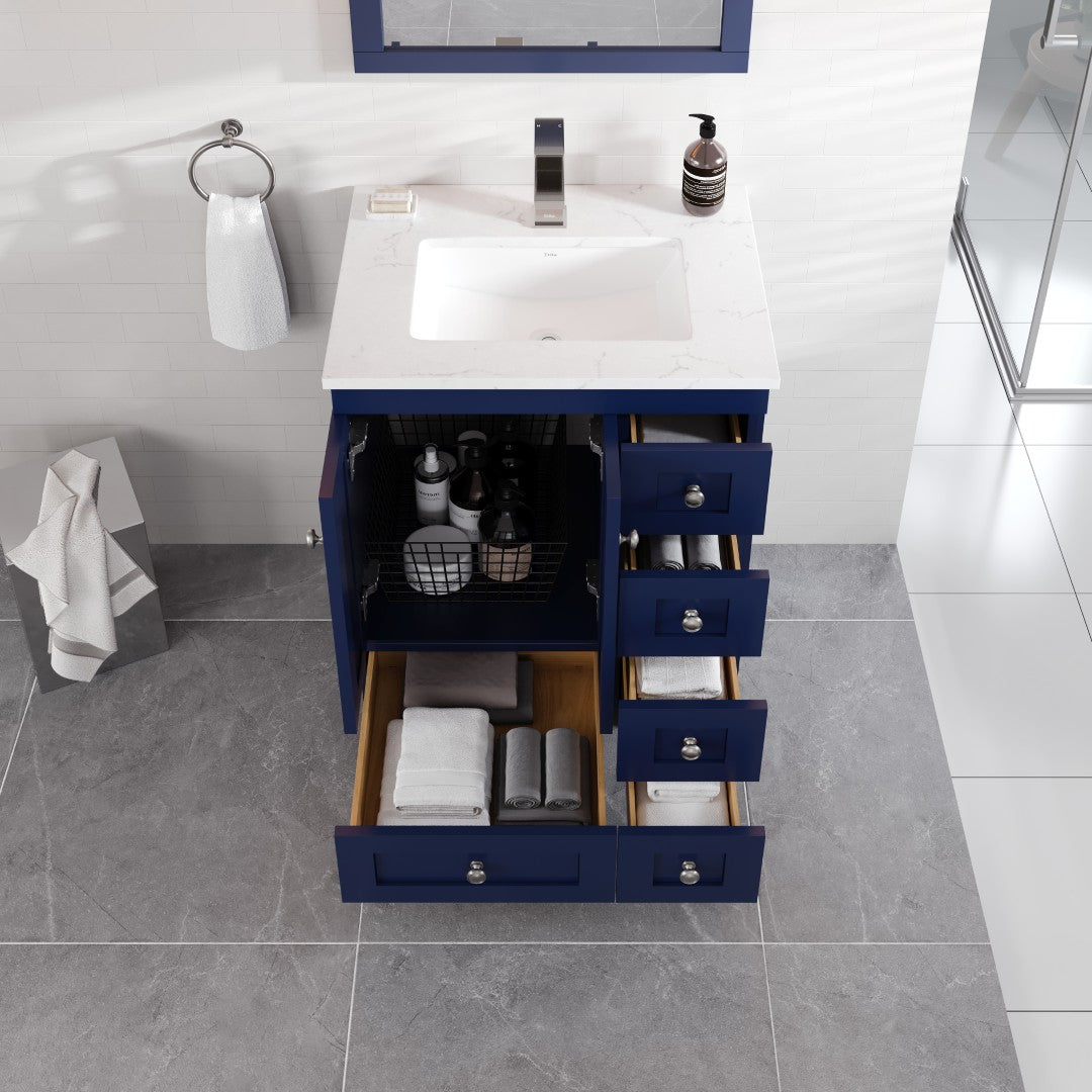 Eviva Acclaim Bath Vanity with Counter Top and Undermount Porcelain Sink (24"-30")
