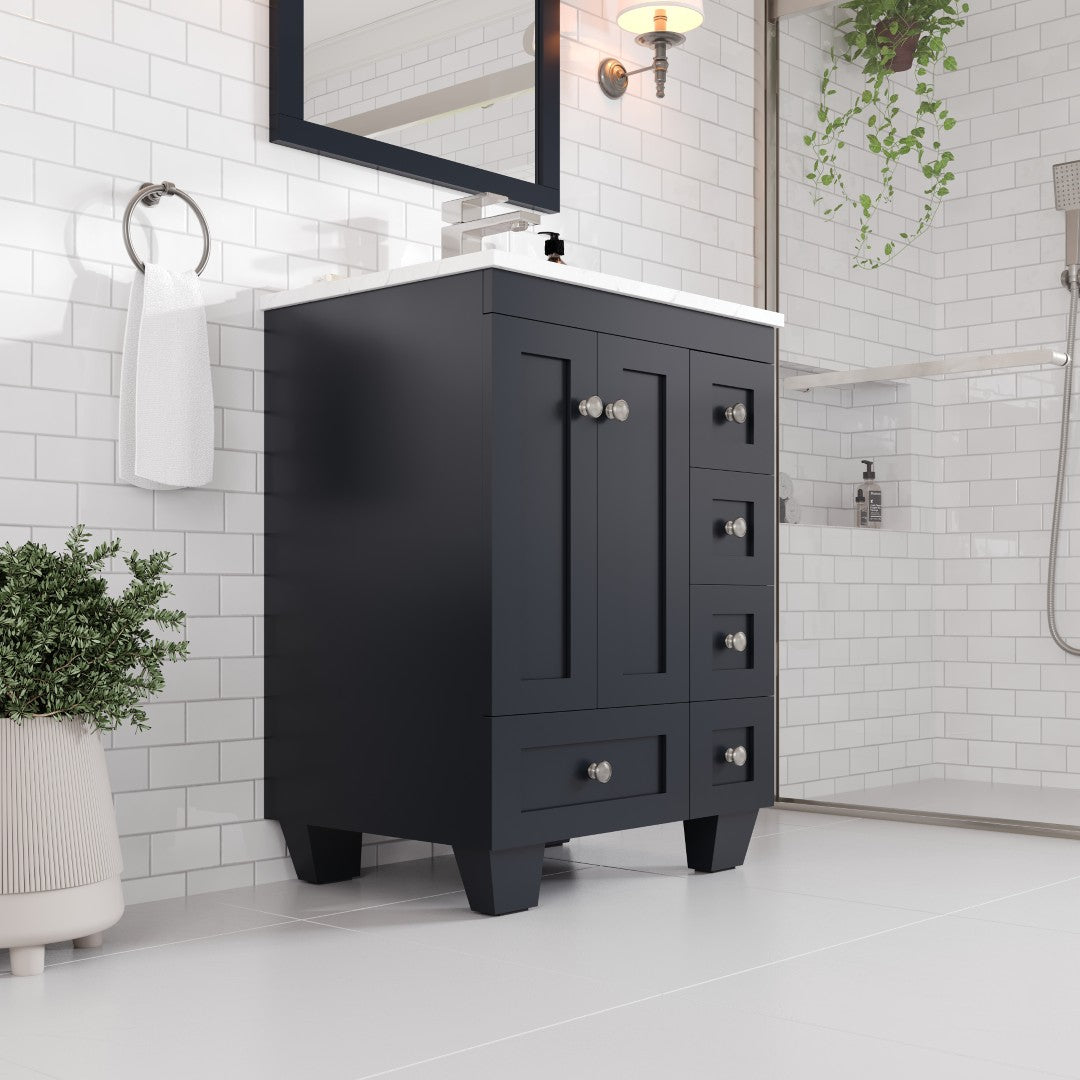 Eviva Acclaim Bath Vanity with Counter Top and Undermount Porcelain Sink (24"-30")