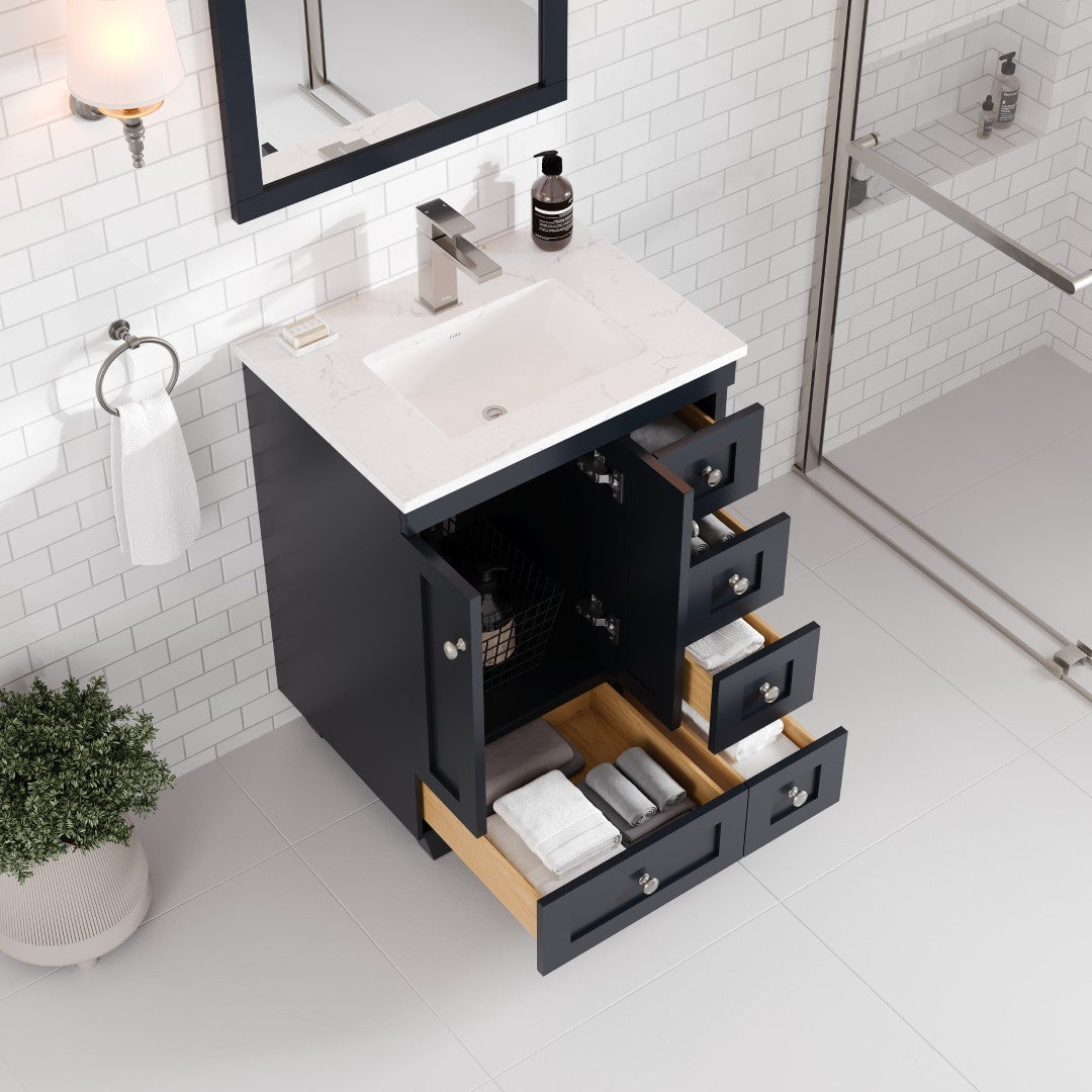 Eviva Acclaim Bath Vanity with Counter Top and Undermount Porcelain Sink (24"-30")