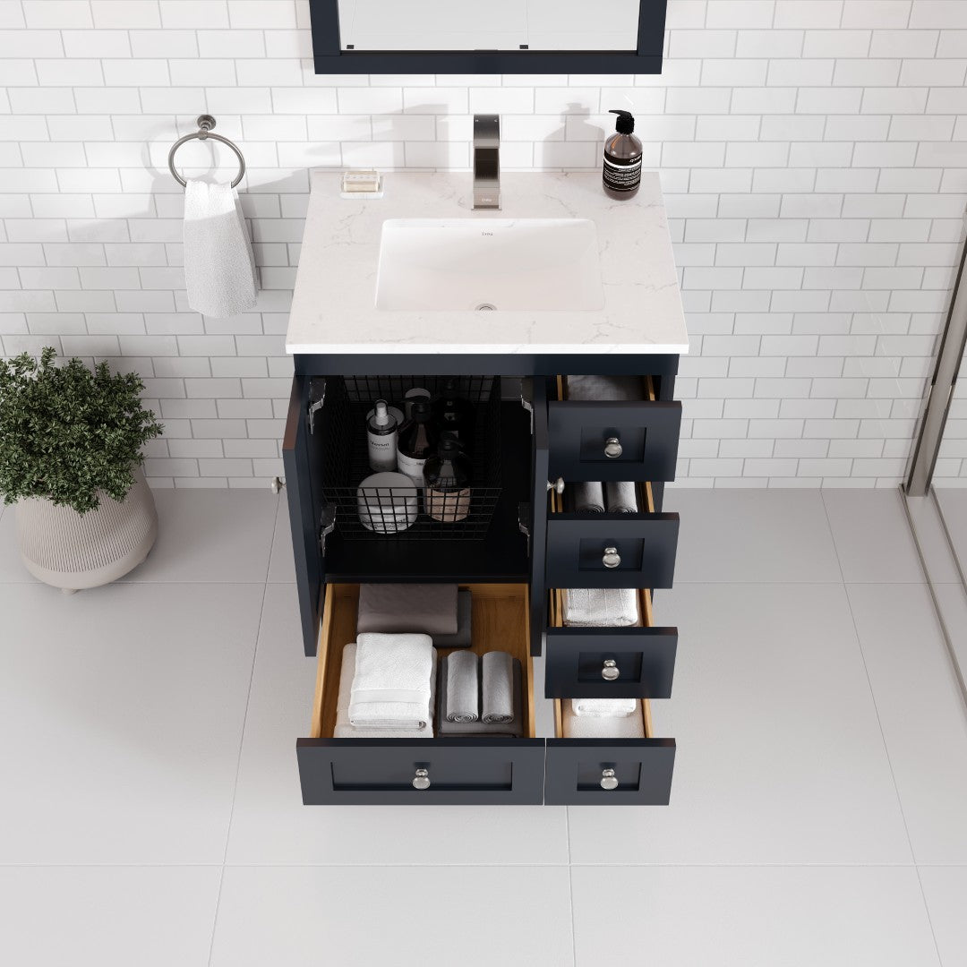 Eviva Acclaim Bath Vanity with Counter Top and Undermount Porcelain Sink (24"-30")