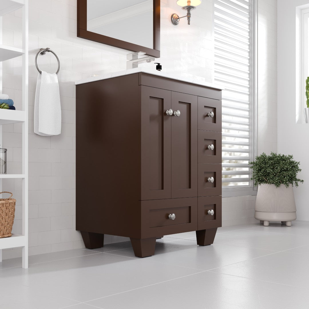 Eviva Acclaim Bath Vanity with Counter Top and Undermount Porcelain Sink (24"-30")