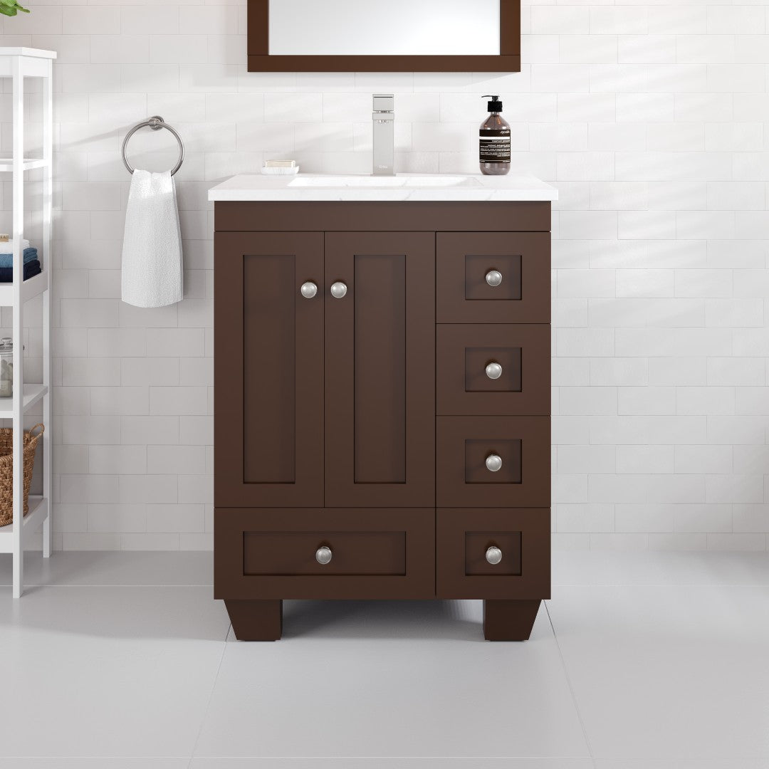 Eviva Acclaim Bath Vanity with Counter Top and Undermount Porcelain Sink (24"-30")