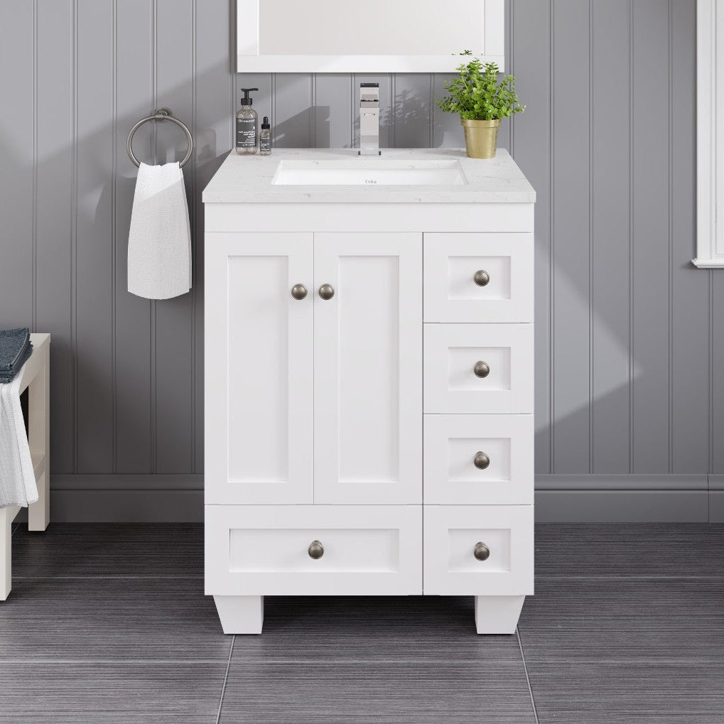 Eviva Acclaim Bath Vanity with Counter Top and Undermount Porcelain Sink (24"-30")