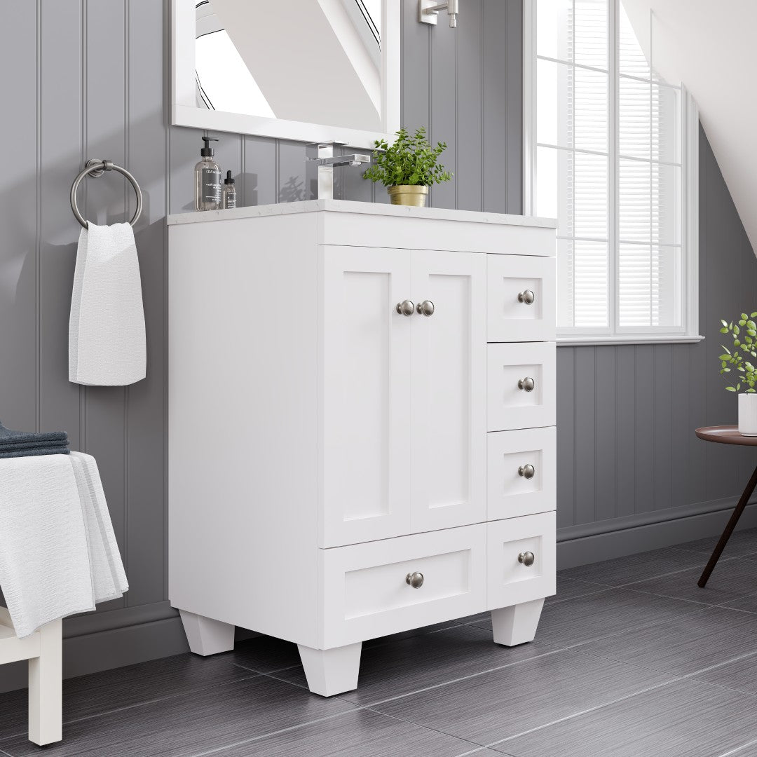 Eviva Acclaim Bath Vanity with Counter Top and Undermount Porcelain Sink (24"-30")