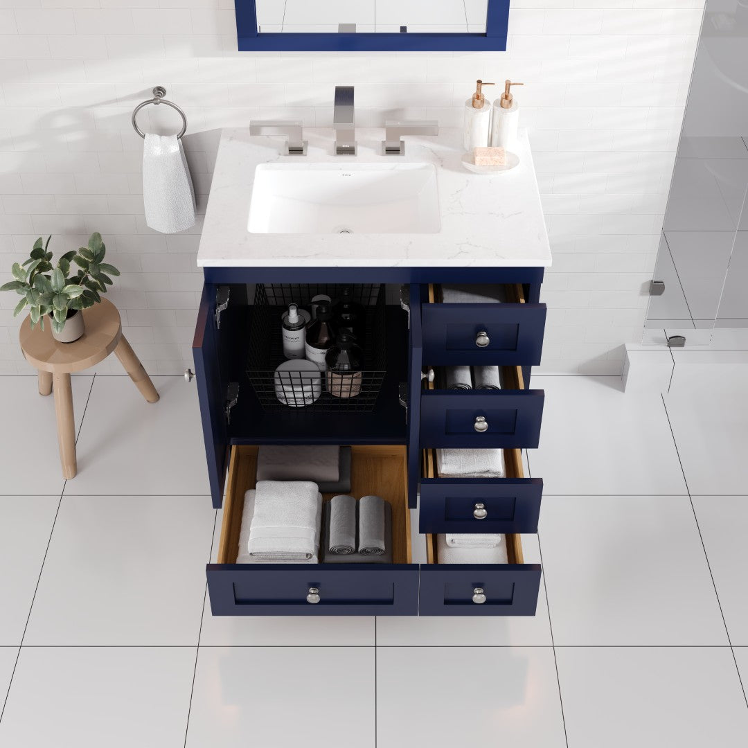 Eviva Acclaim Bath Vanity with Counter Top and Undermount Porcelain Sink (24"-30")