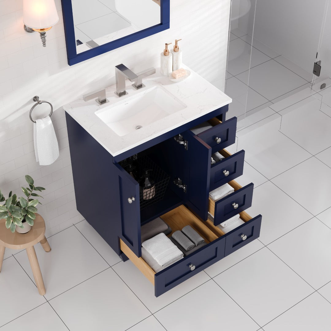 Eviva Acclaim Bath Vanity with Counter Top and Undermount Porcelain Sink (24"-30")