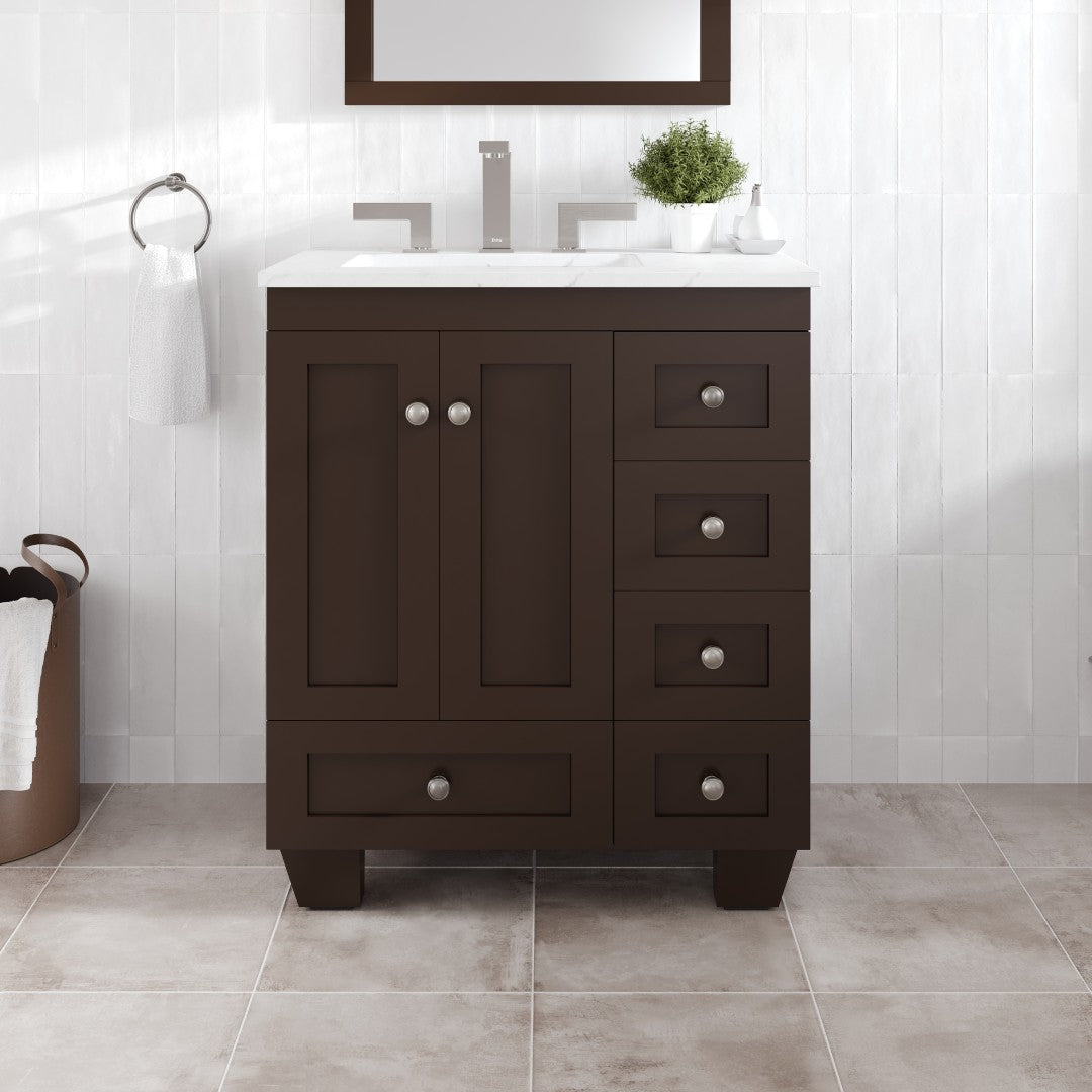 Eviva Acclaim Bath Vanity with Counter Top and Undermount Porcelain Sink (24"-30")