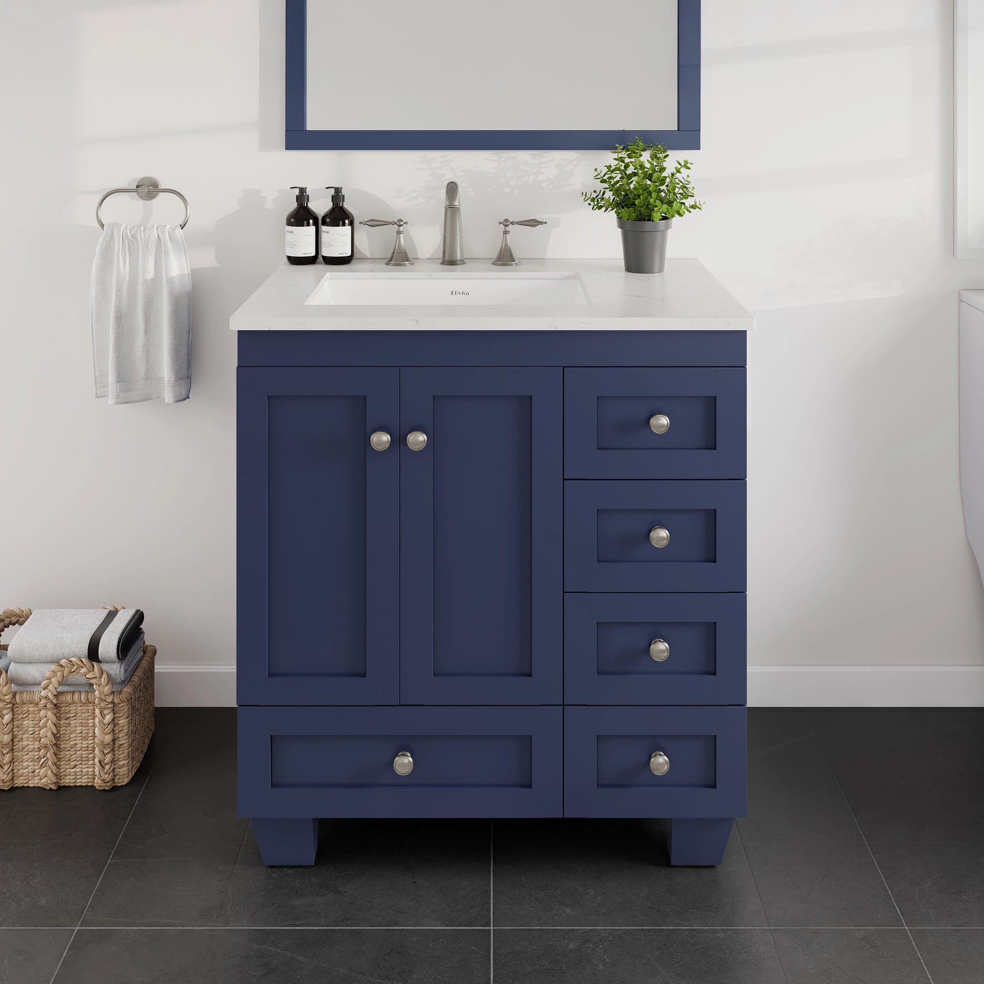 Eviva Acclaim Bath Vanity with Counter Top and Undermount Porcelain Sink (24"-30")