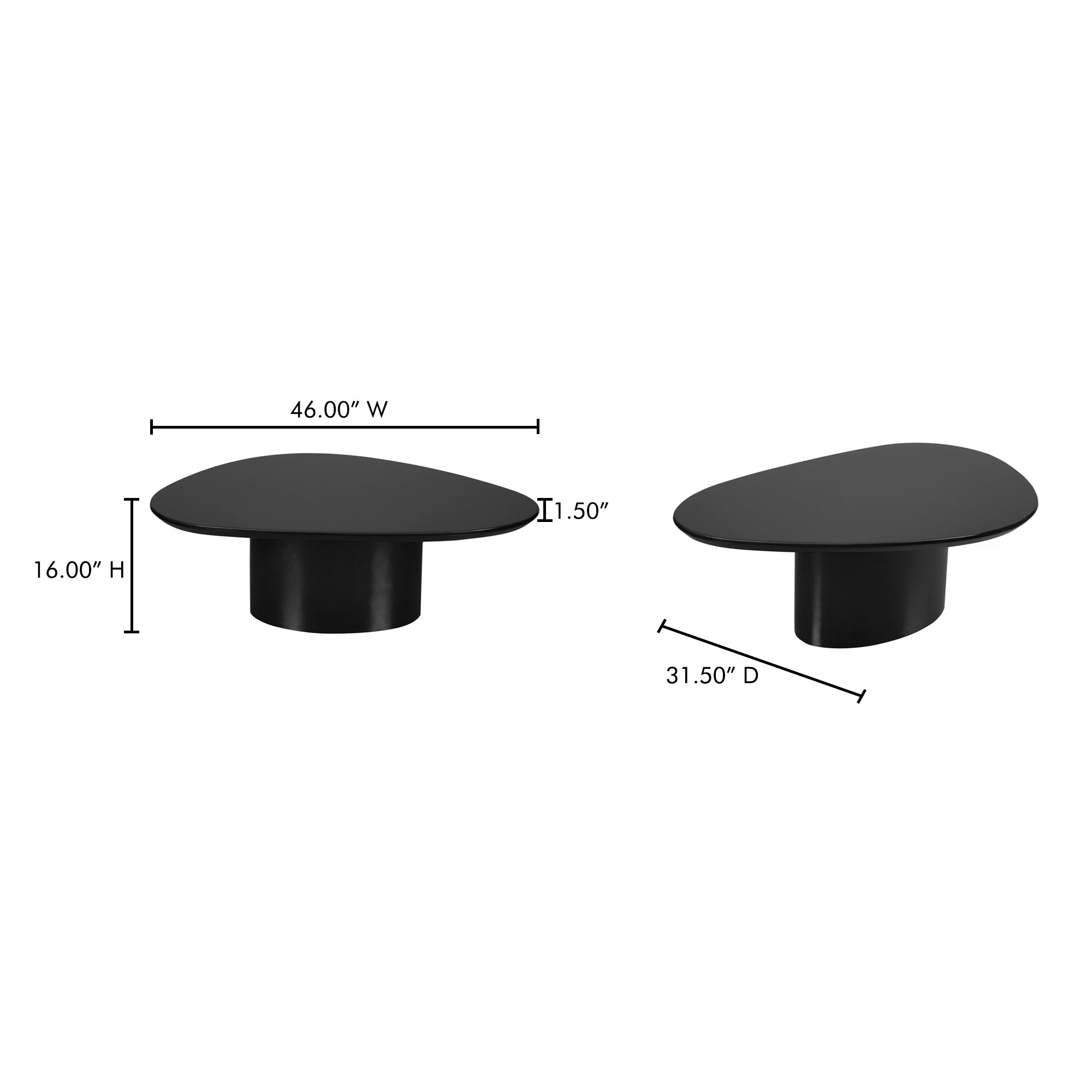 Moes Eden Coffee Table Black Lacquer EW-1017-02-0