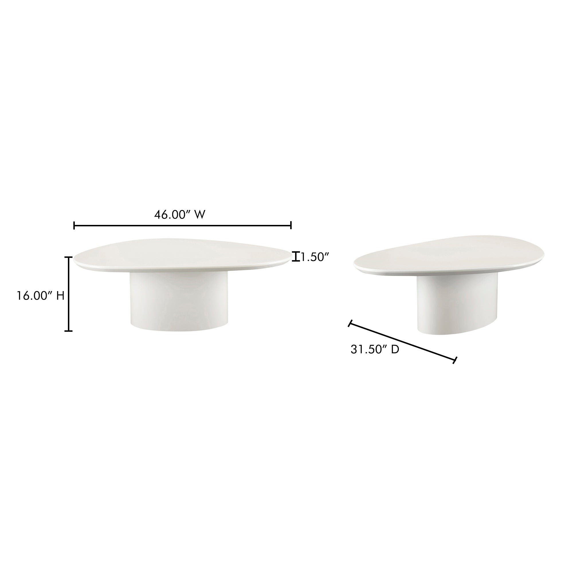 Moes Eden Coffee Table Ivory Lacquer EW-1017-05-0