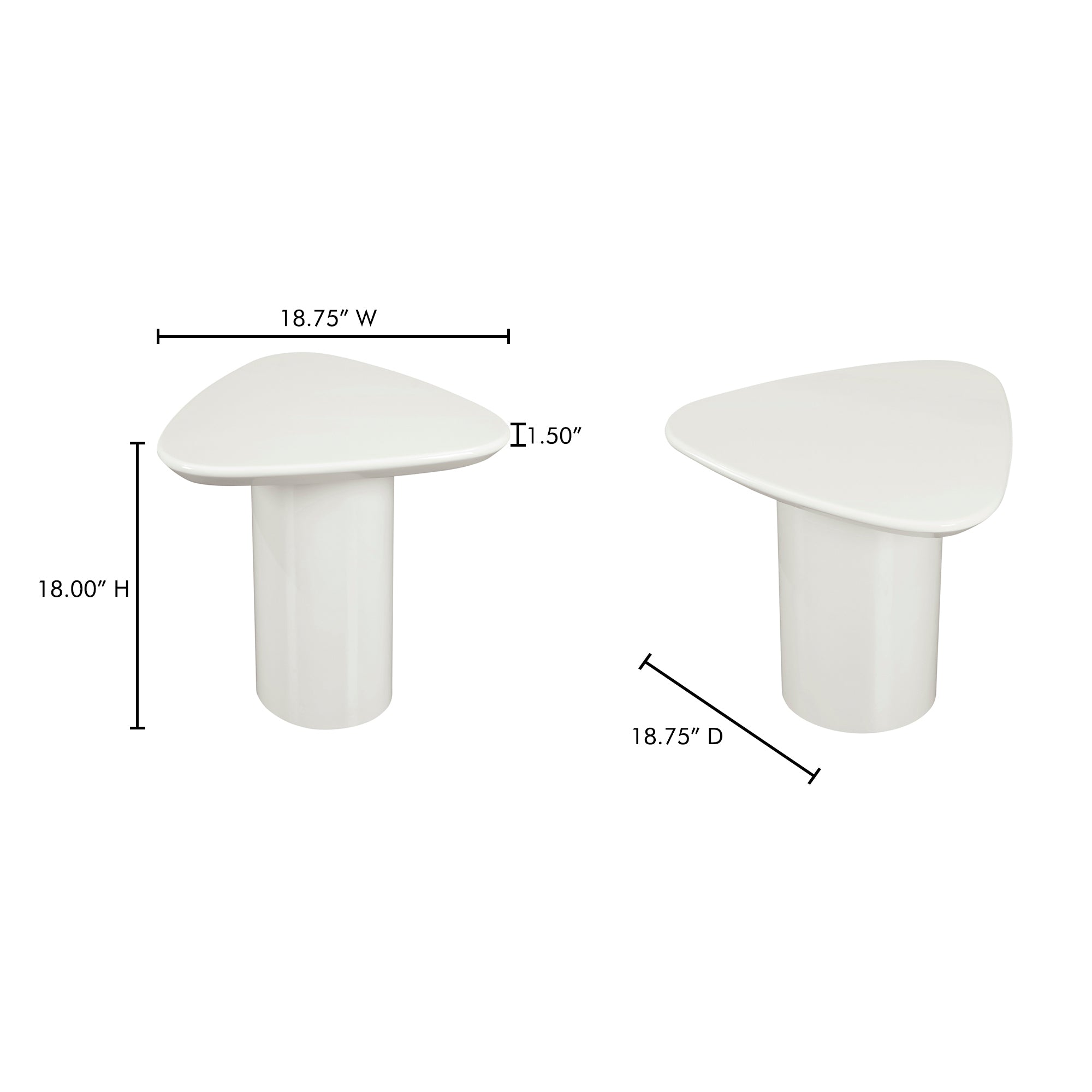 Moes Eden Accent Table Ivory Lacquer EW-1018-05-0