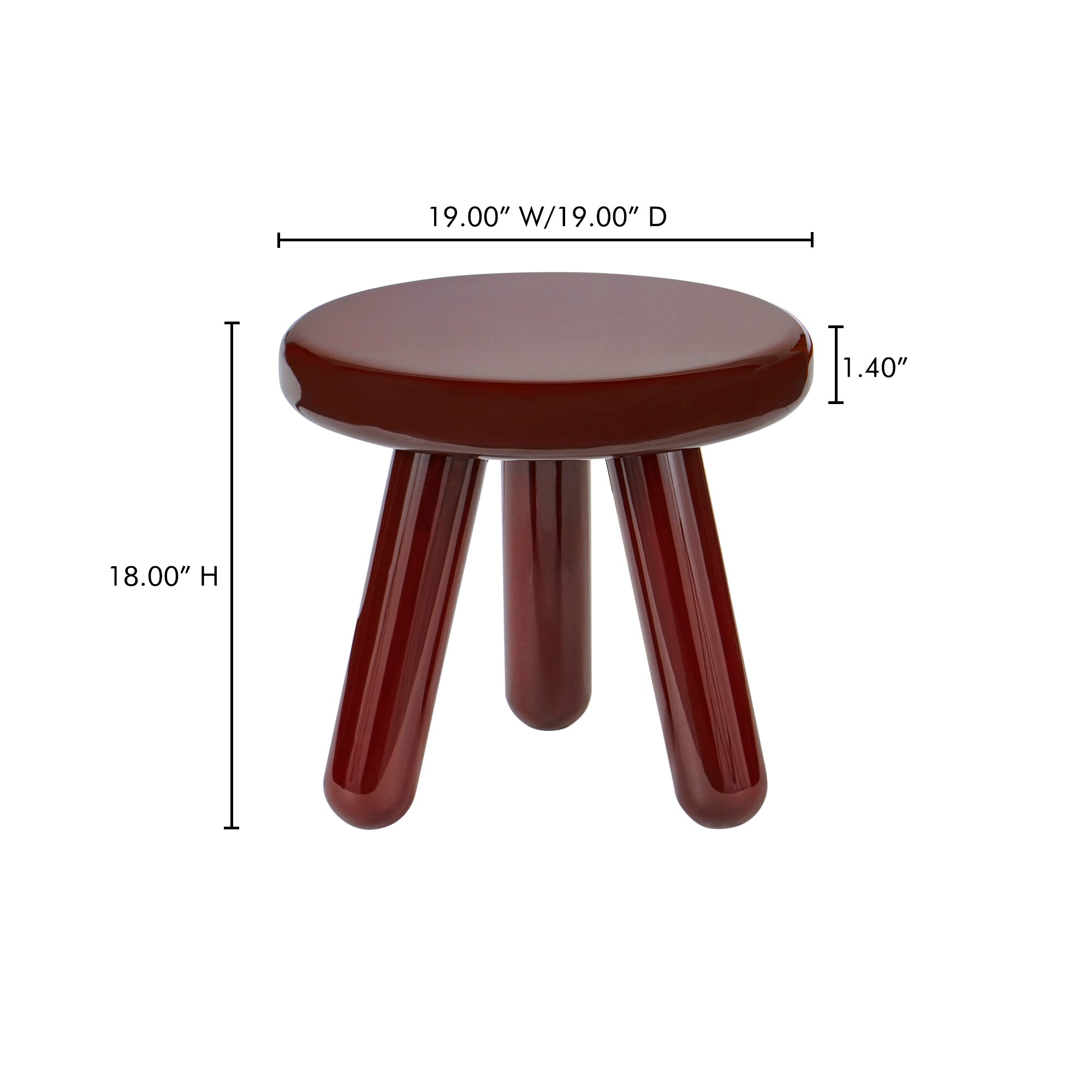 Moes Joy Accent Table Deep Red Lacquer EW-1020-22