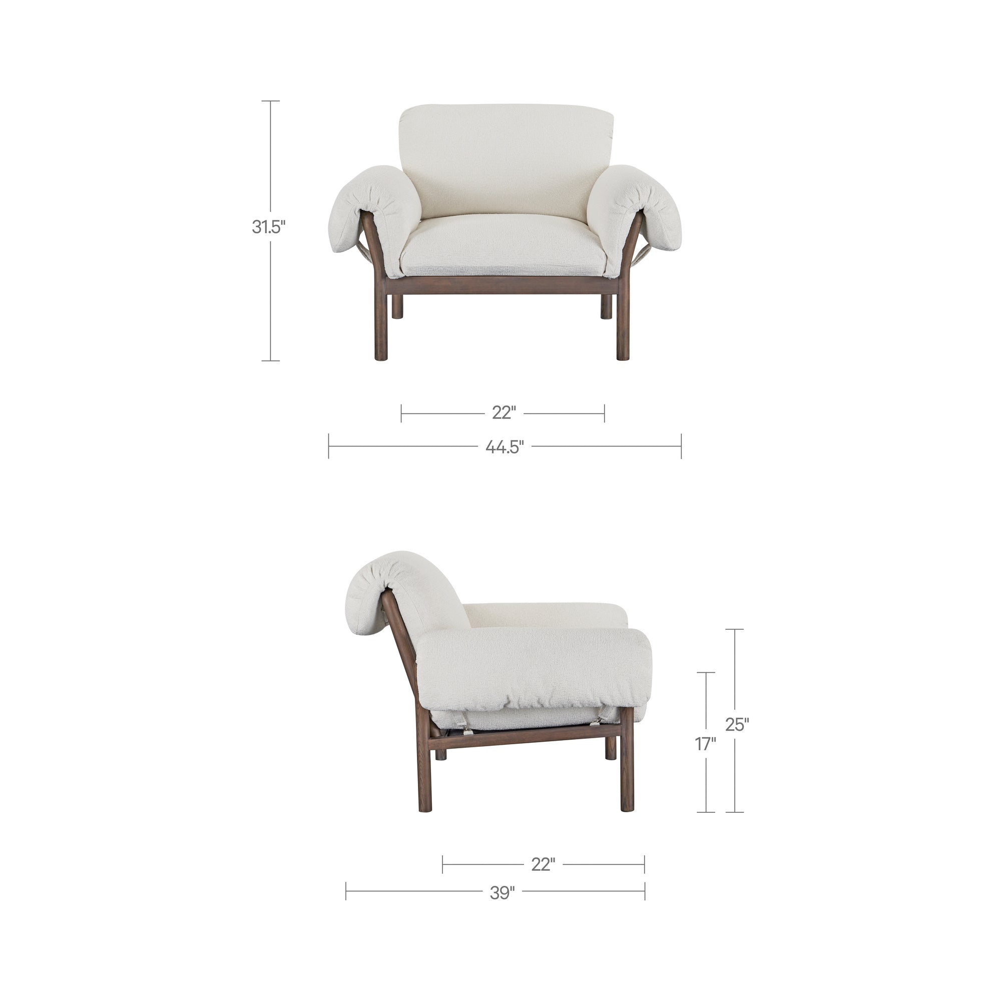 Moes Cardero Lounge Chair Ivory EW-1038-05