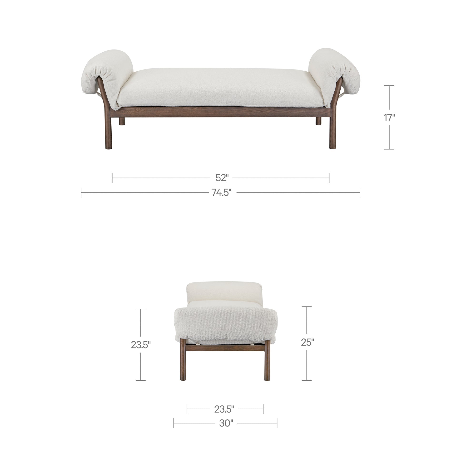 Moes Cardero Daybed Ivory EW-1039-05