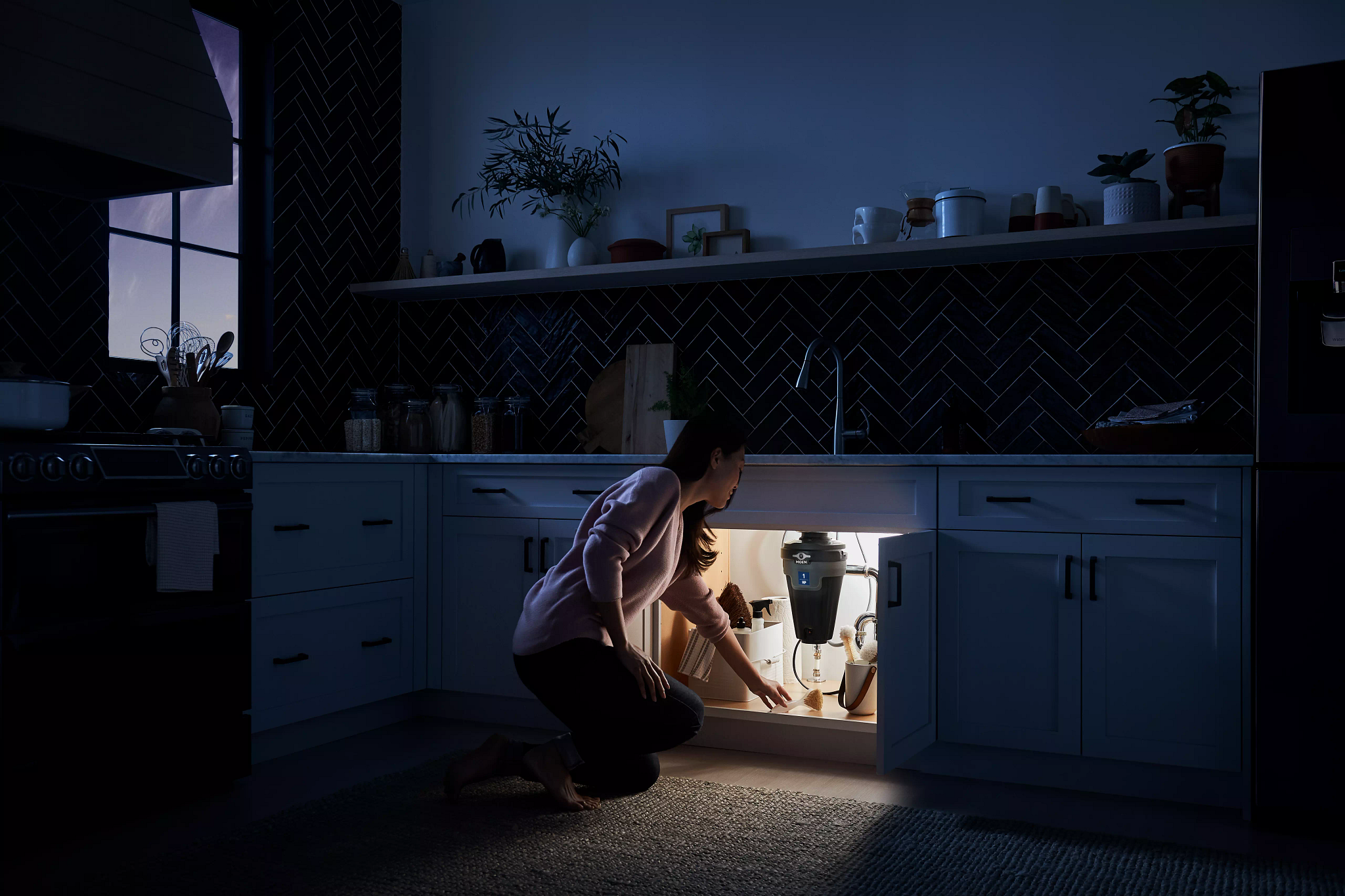Moen EXL100C EX Series 1 Horsepower Lighted Garbage Disposal