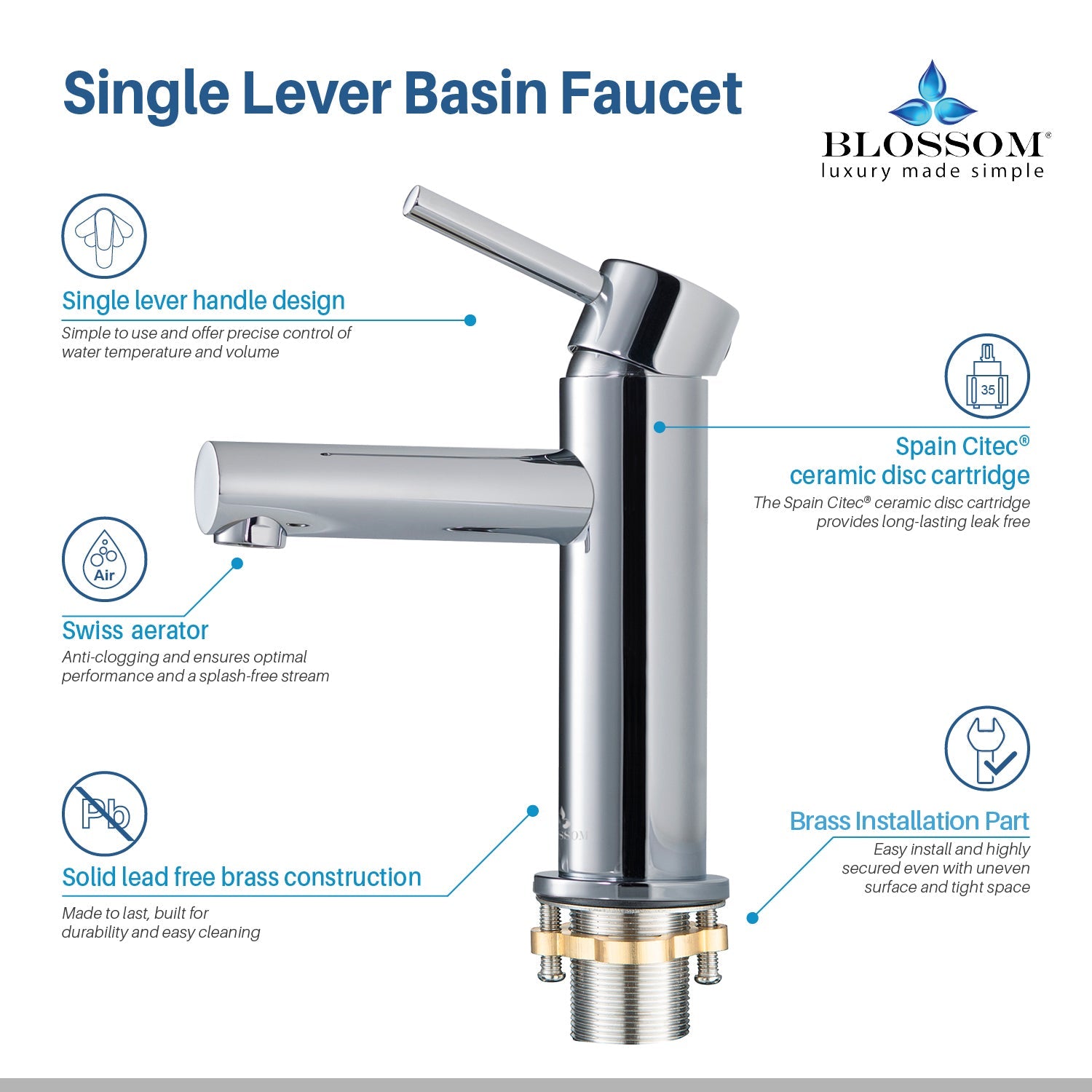 Blossom Single Handle Lavatory Faucet F01 116