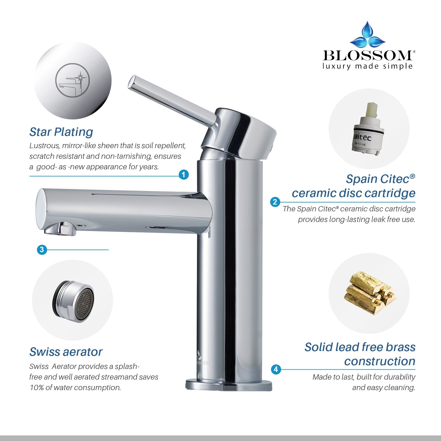 Blossom Single Handle Lavatory Faucet F01 116